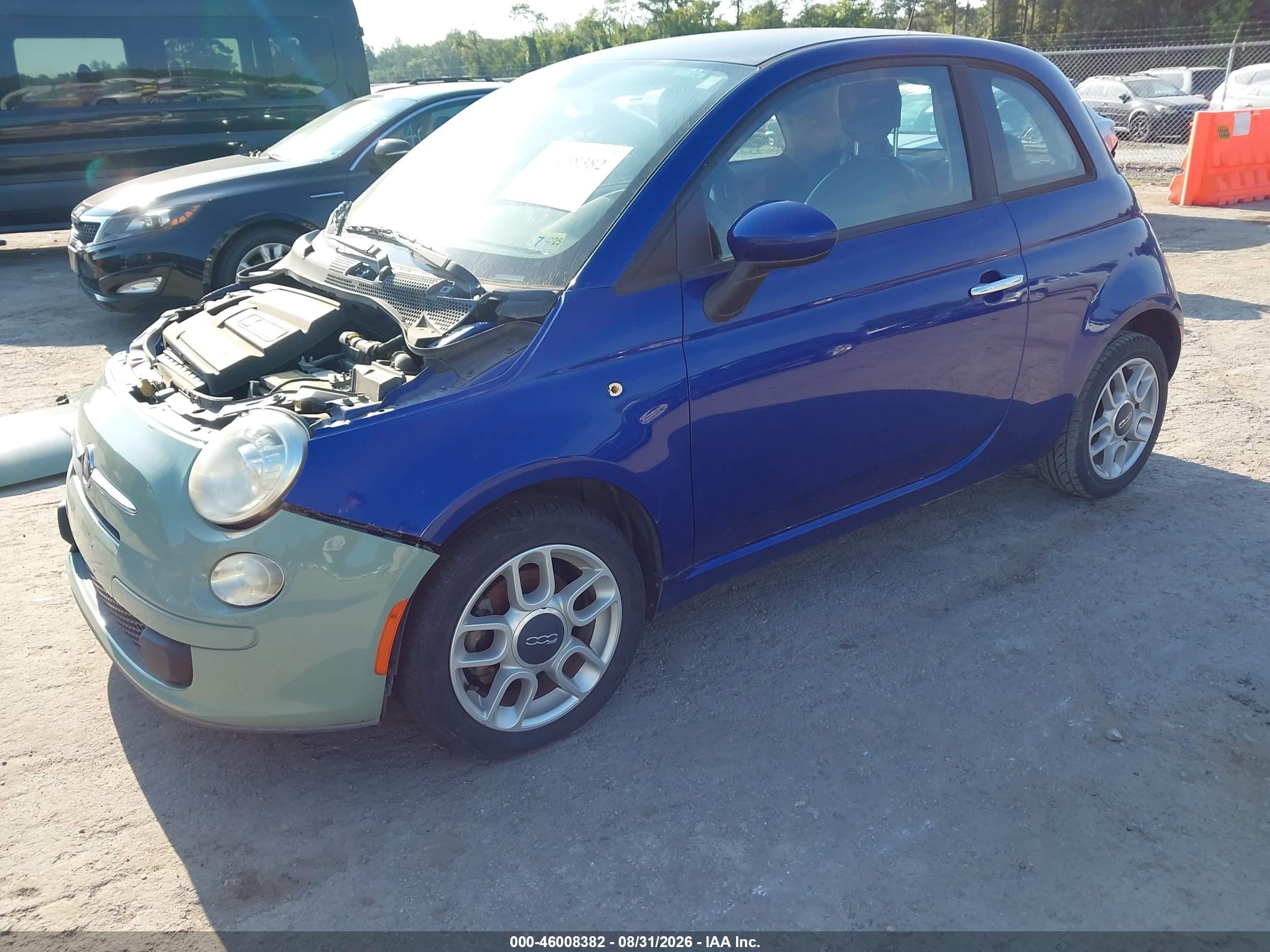 2012 Fiat 500 Pop Blue vin: 3C3CFFAR2CT381082