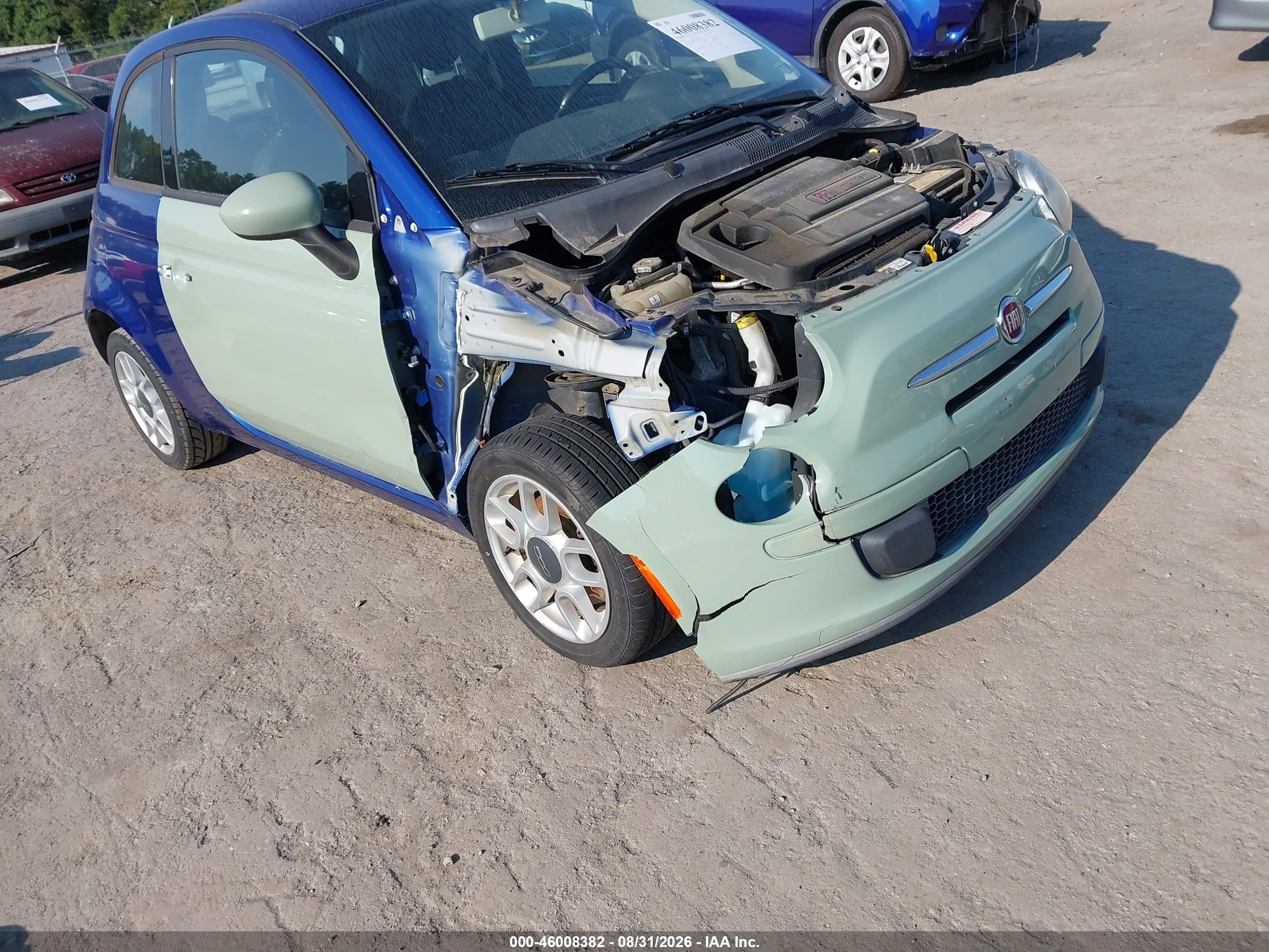 2012 Fiat 500 Pop Blue vin: 3C3CFFAR2CT381082