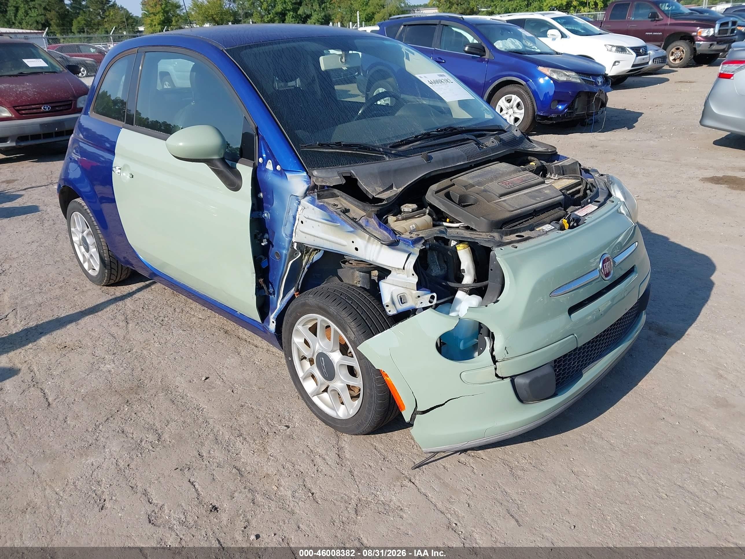 2012 Fiat 500 Pop Blue vin: 3C3CFFAR2CT381082
