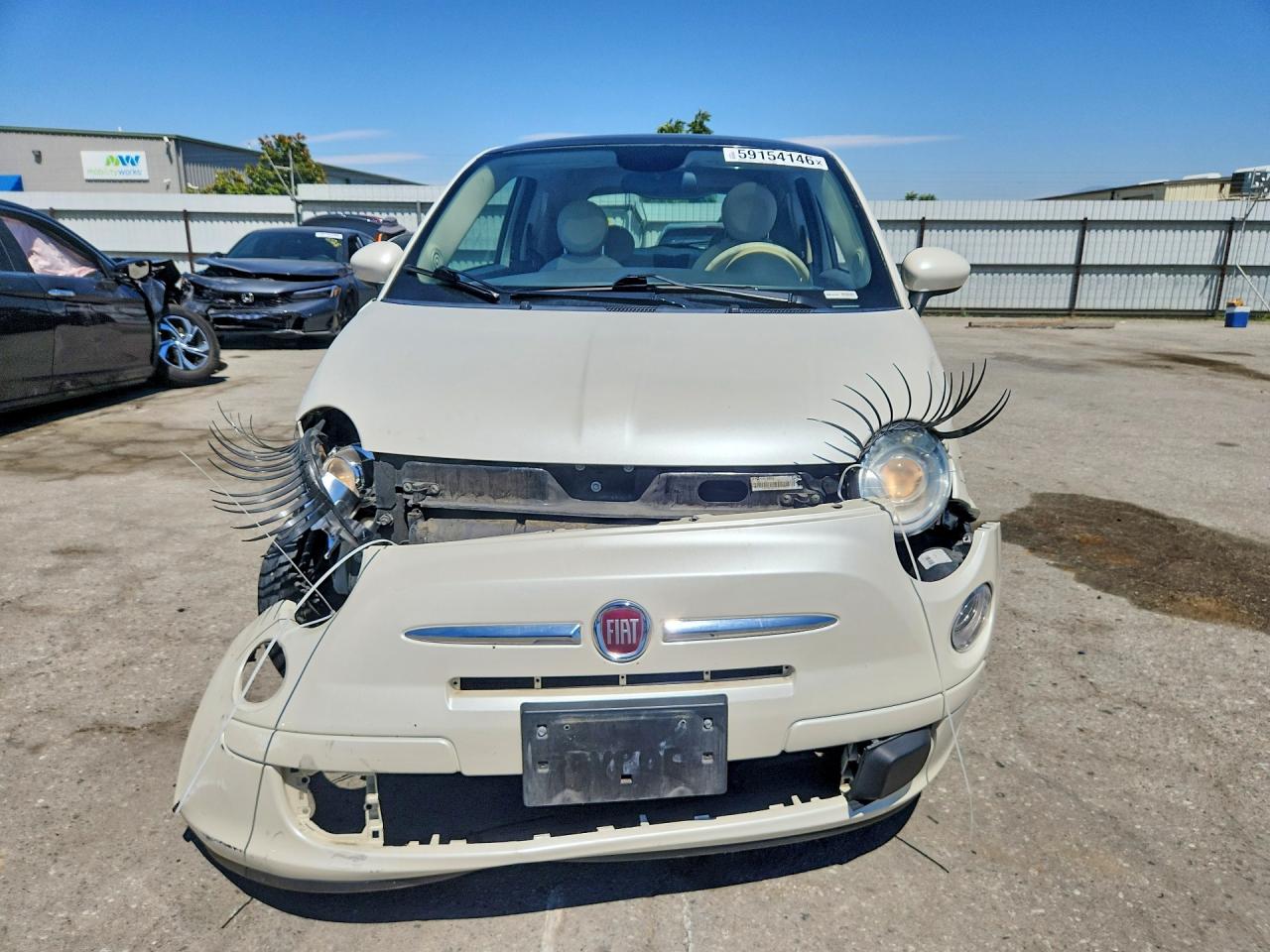 2014 Fiat 500 Pop White vin: 3C3CFFAR2ET262760