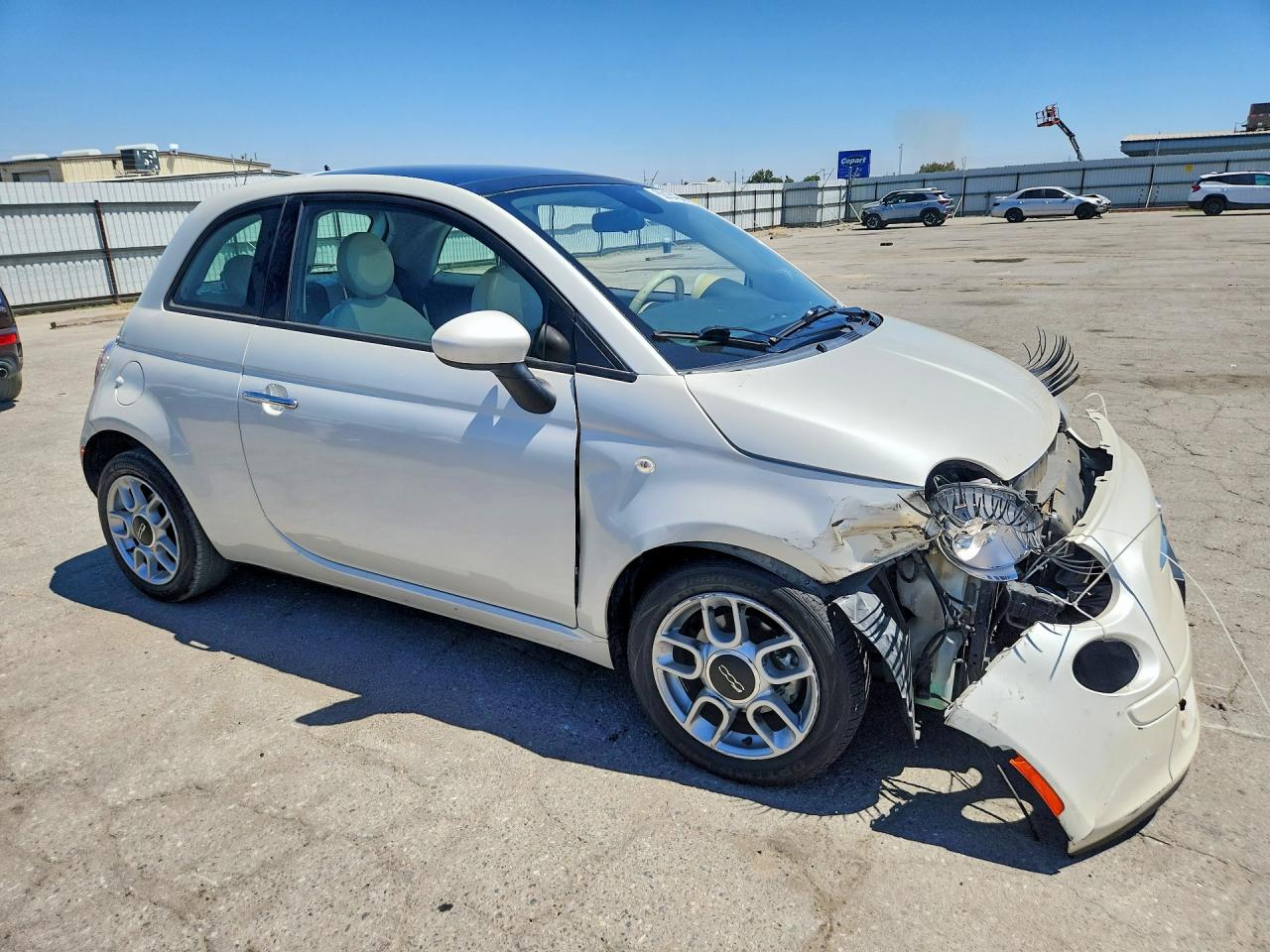 2014 Fiat 500 Pop White vin: 3C3CFFAR2ET262760