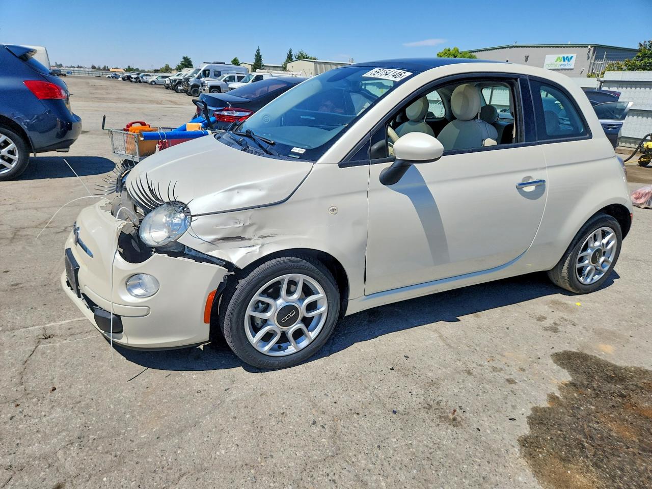 2014 Fiat 500 Pop White vin: 3C3CFFAR2ET262760