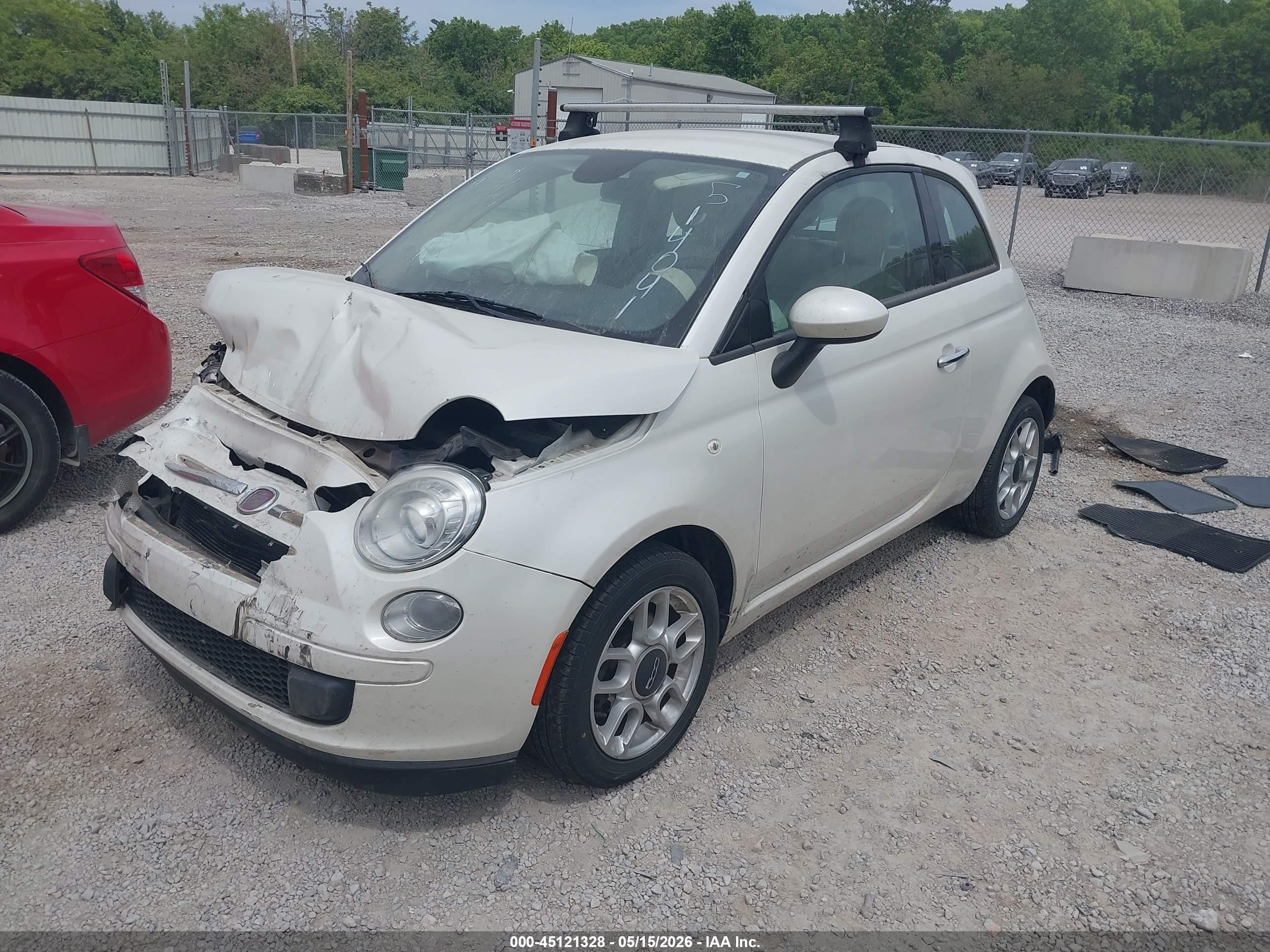 2015 Fiat 500 Pop White vin: 3C3CFFAR2FT514041