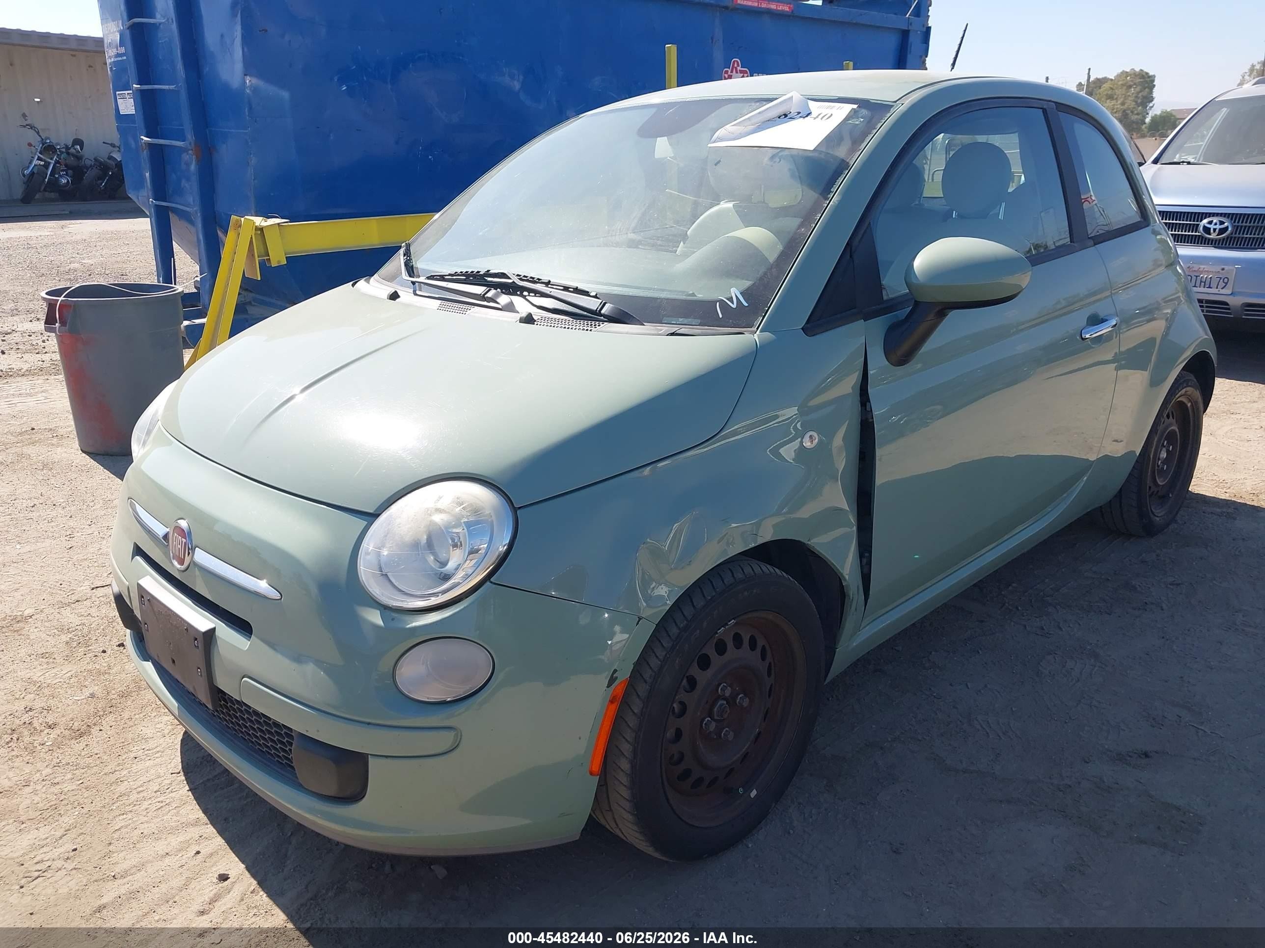 2013 Fiat 500 Pop Green vin: 3C3CFFAR3DT682039