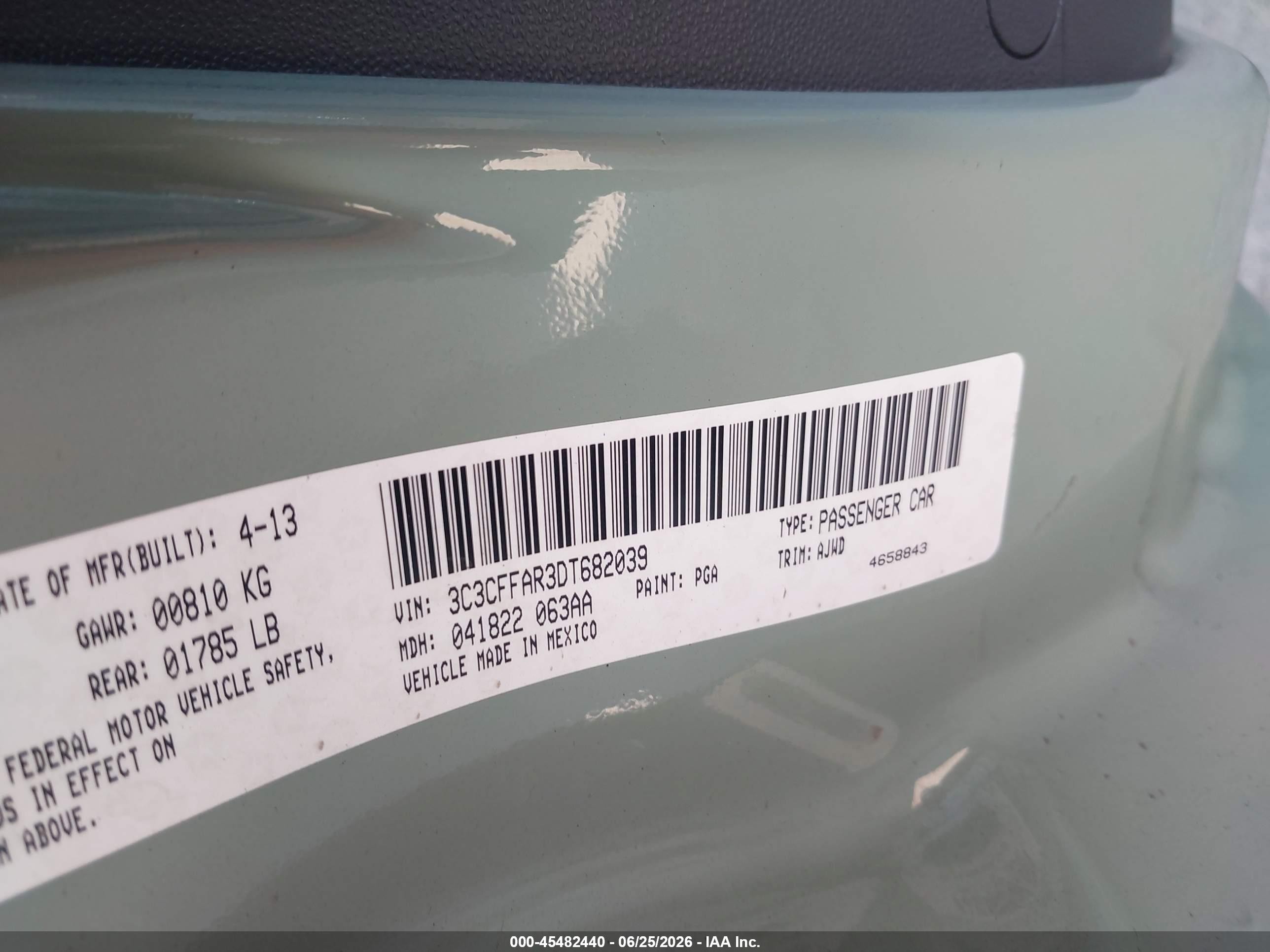 2013 Fiat 500 Pop Green vin: 3C3CFFAR3DT682039