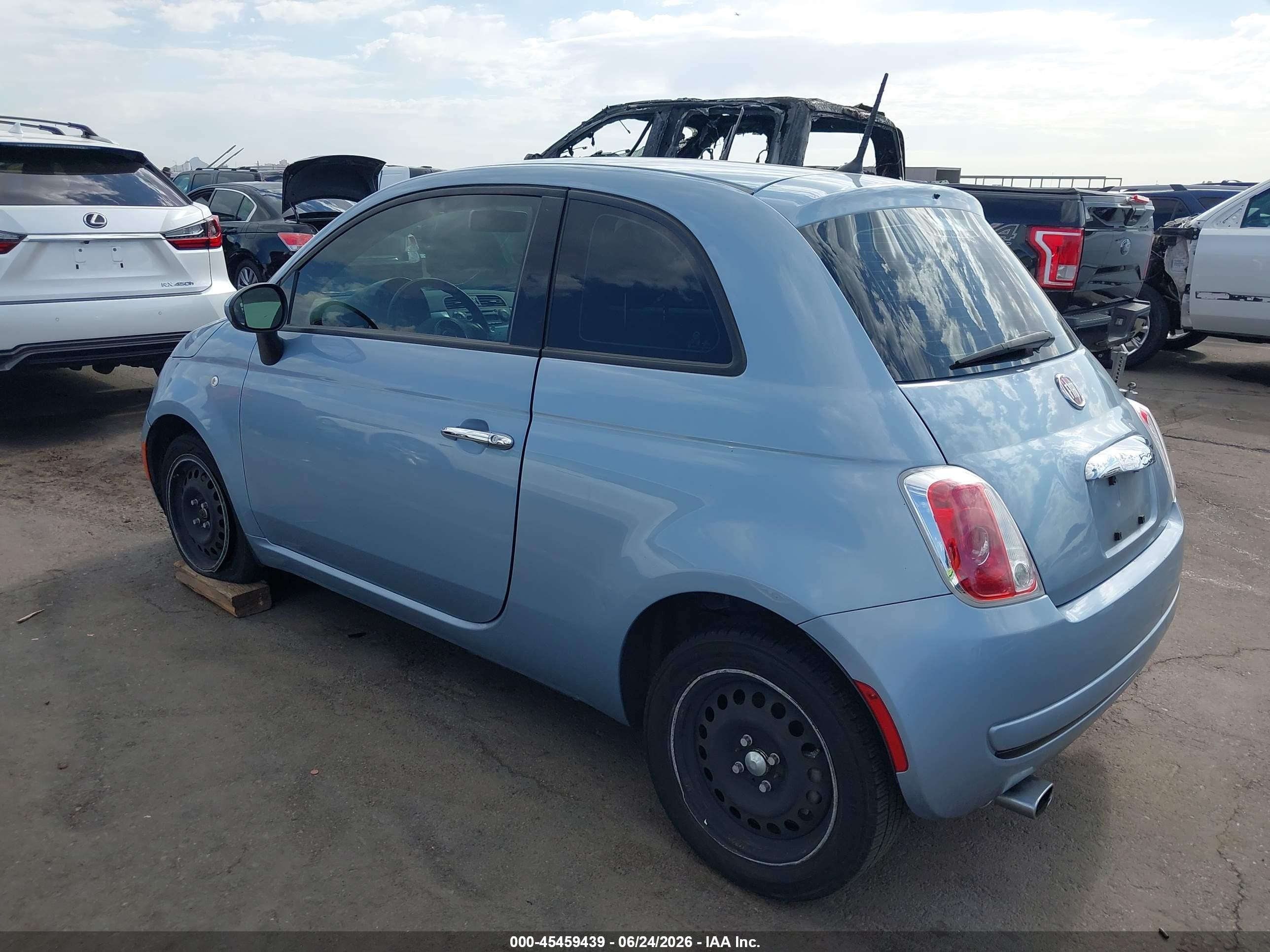 2013 Fiat 500 Pop Light Blue vin: 3C3CFFAR3DT743552