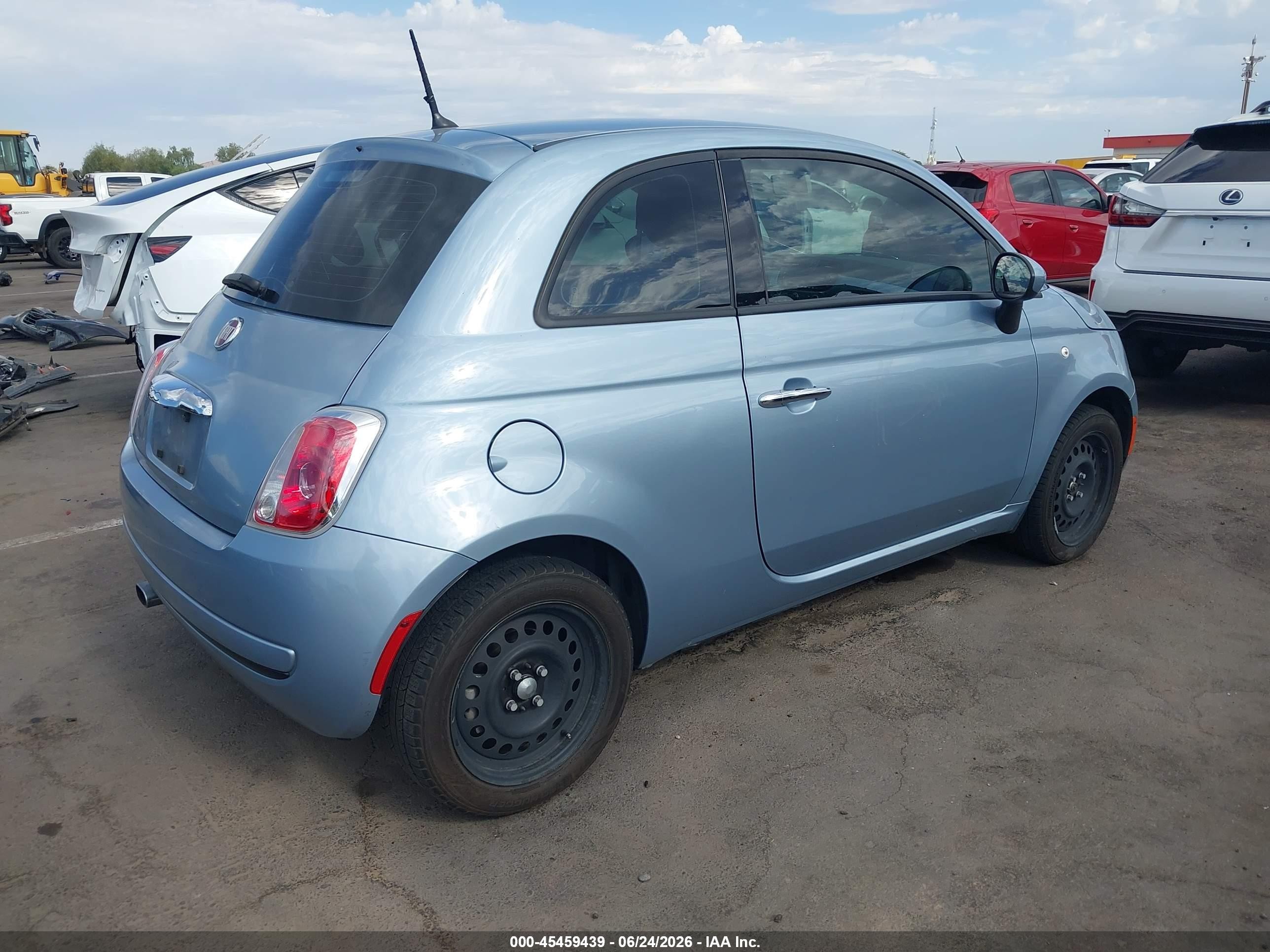2013 Fiat 500 Pop Light Blue vin: 3C3CFFAR3DT743552