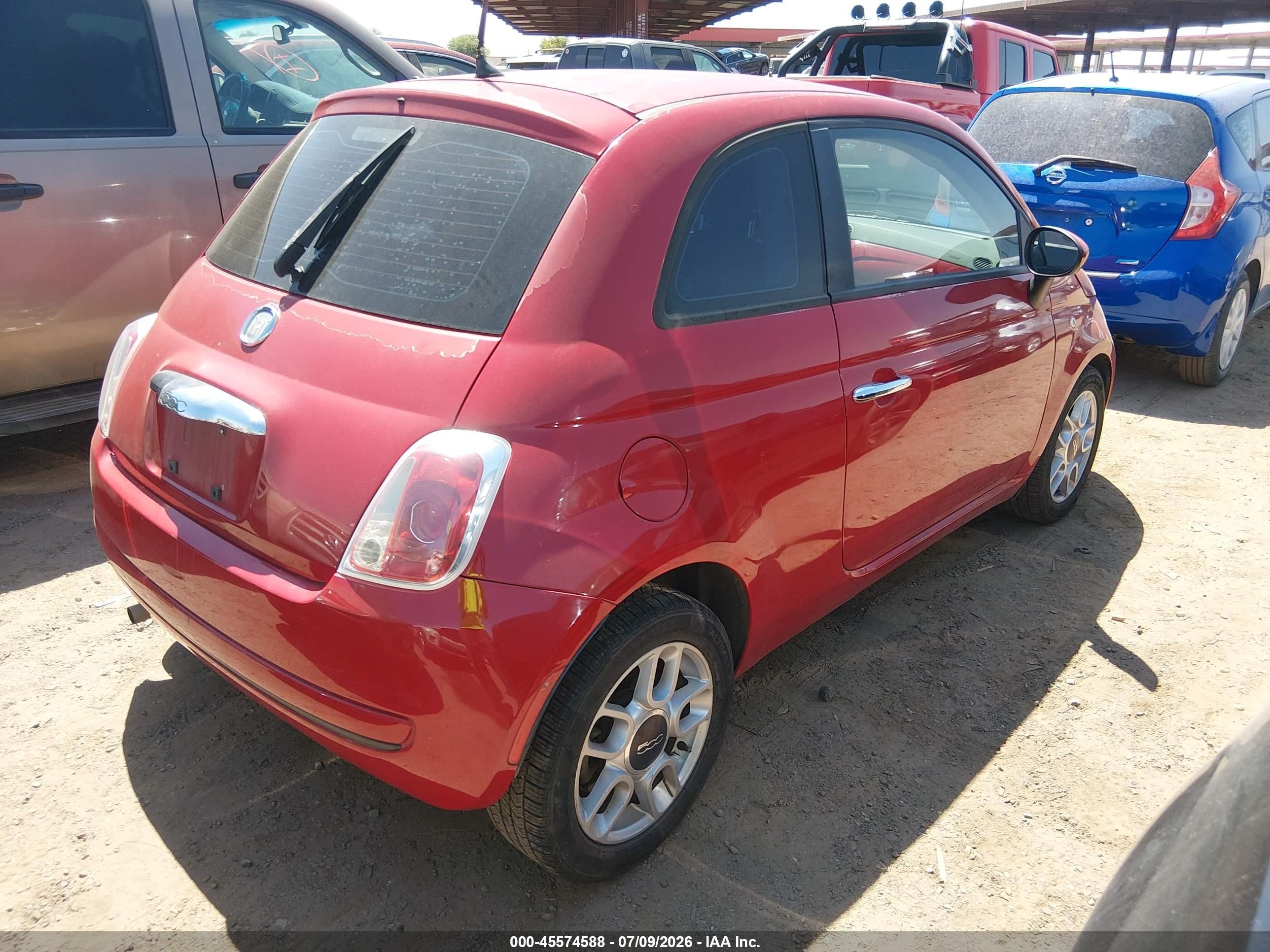 2012 Fiat 500 Pop Red vin: 3C3CFFAR4CT125431