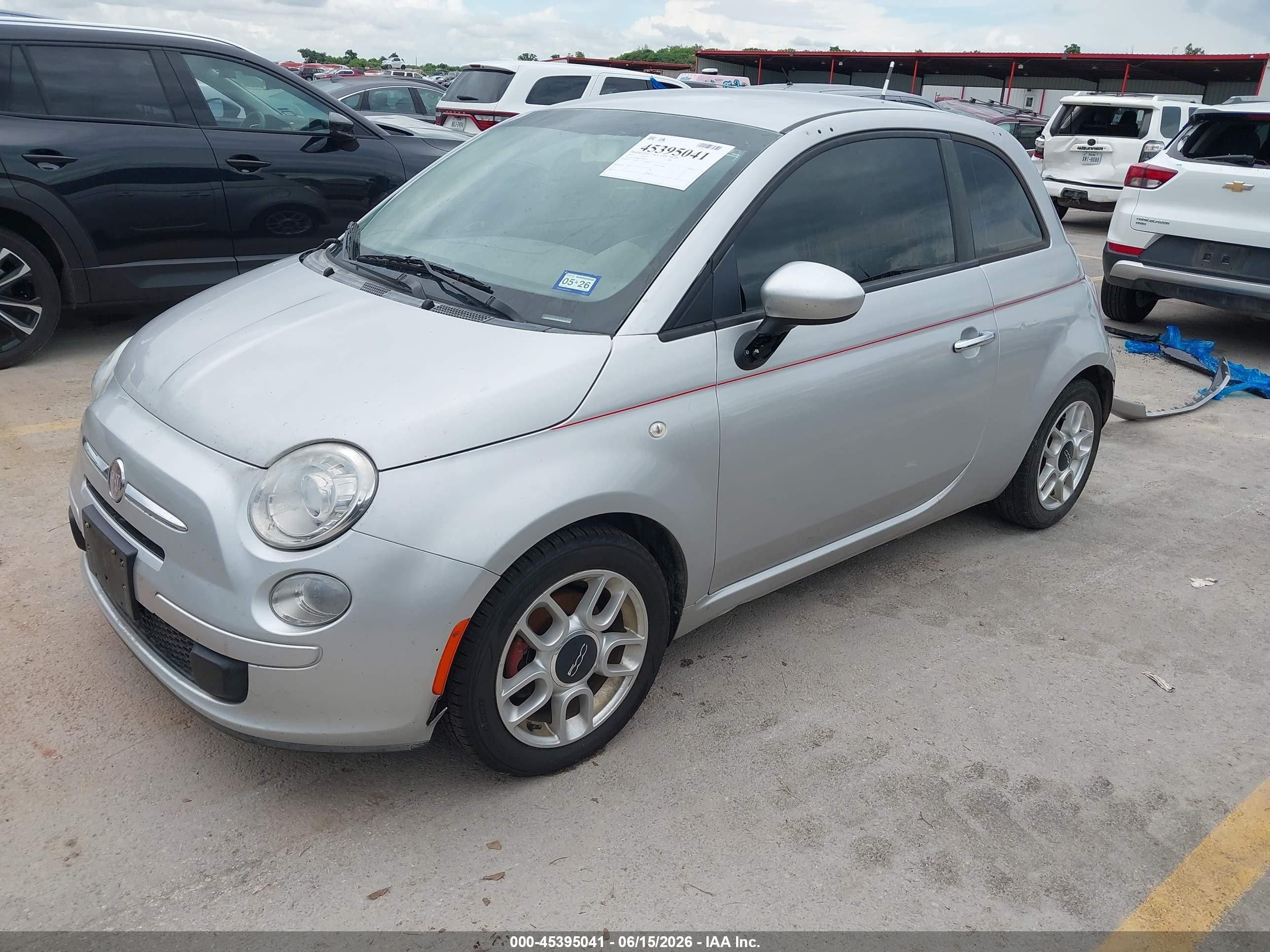 2012 Fiat 500 Pop Silver vin: 3C3CFFAR4CT343790