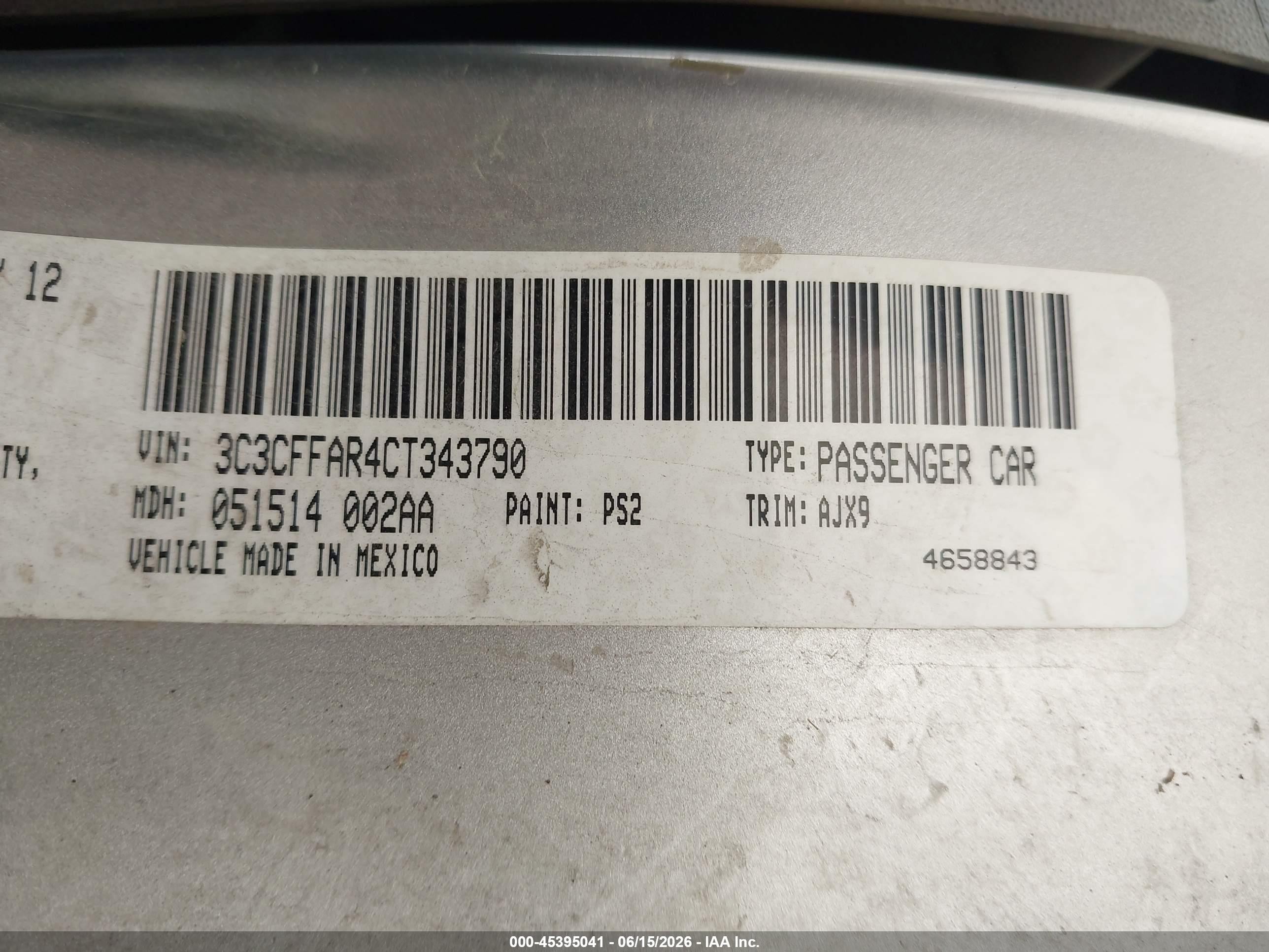 2012 Fiat 500 Pop Silver vin: 3C3CFFAR4CT343790