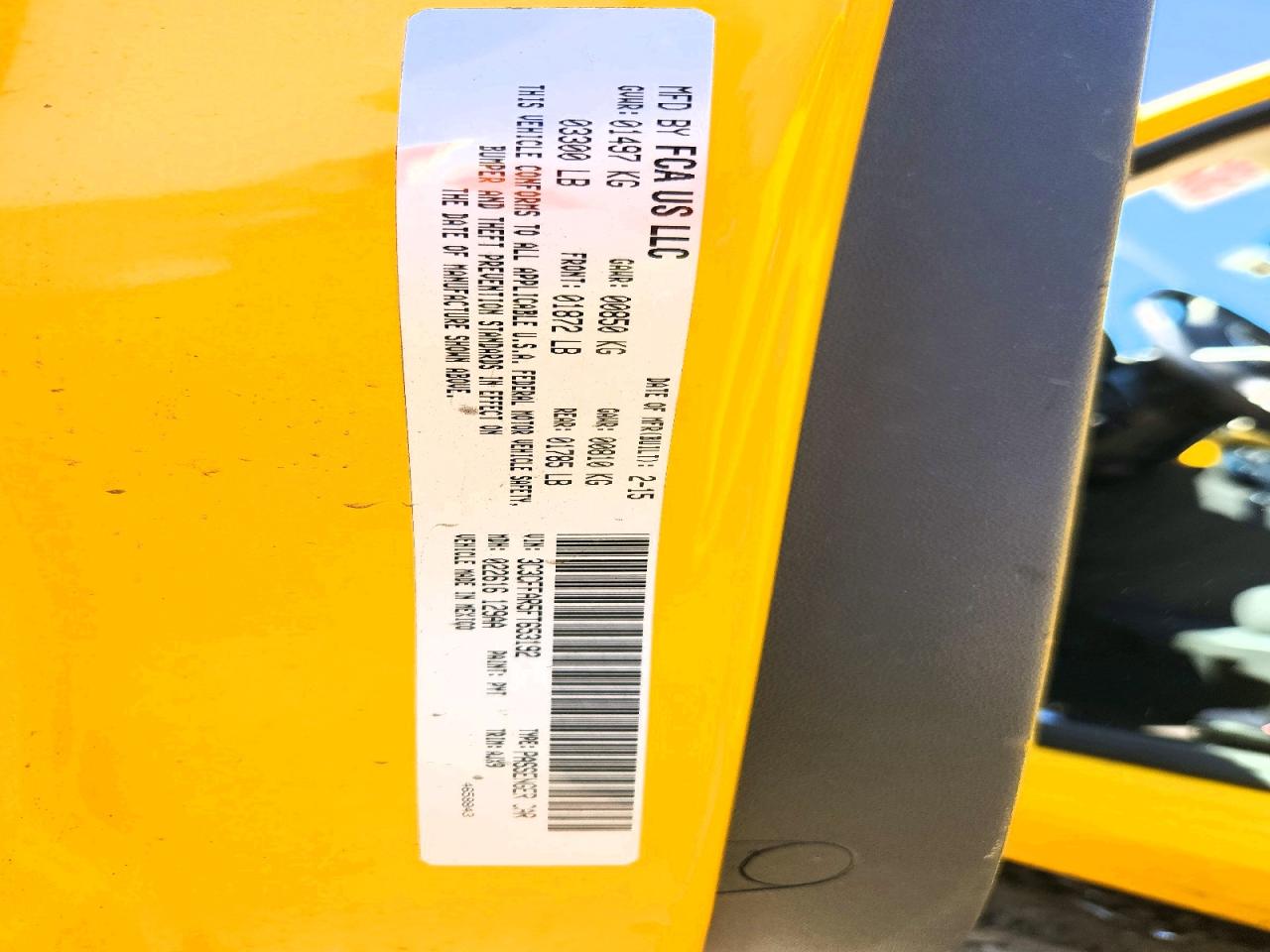 2015 Fiat 500 Pop Yellow vin: 3C3CFFAR5FT653192