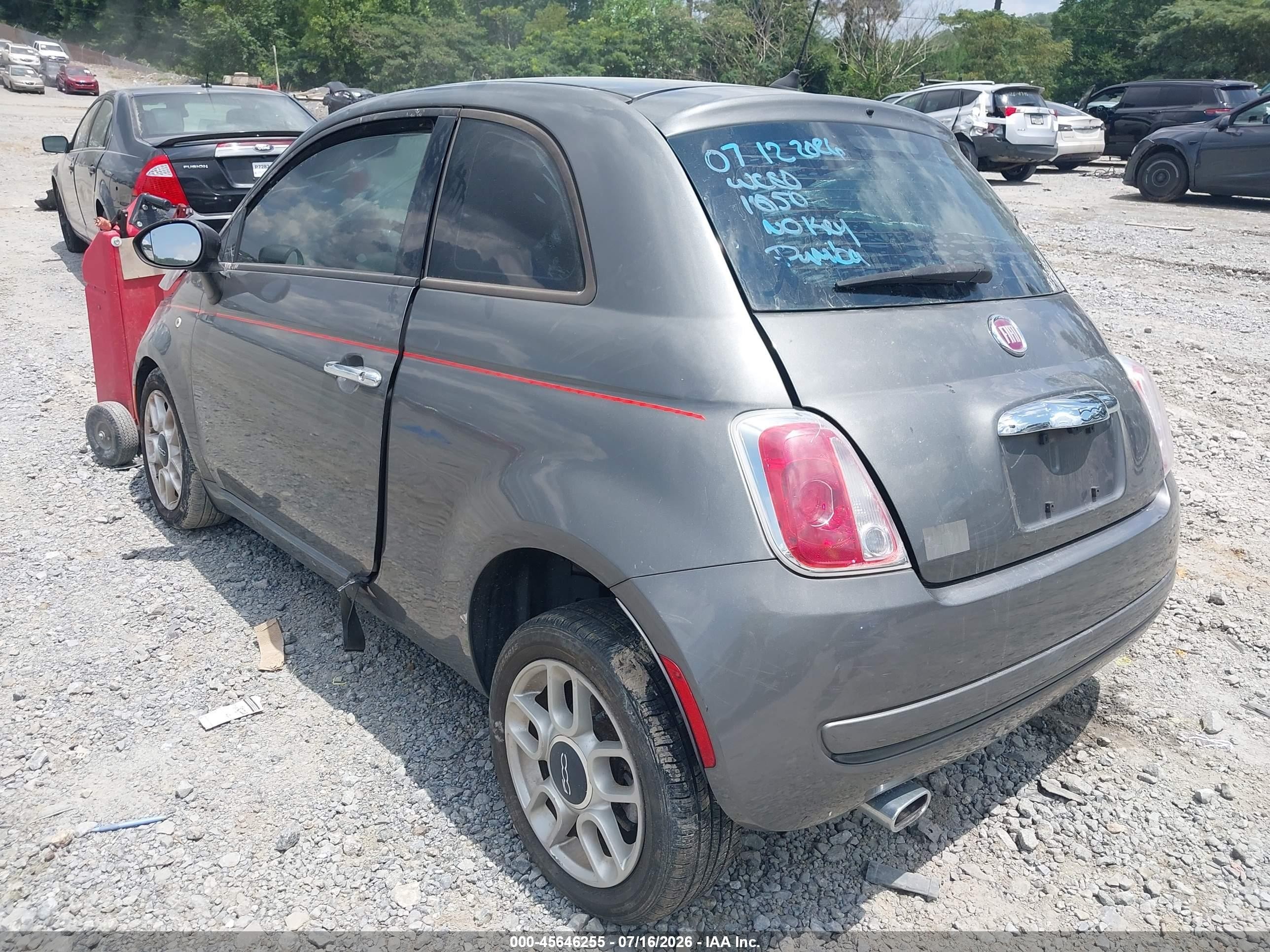 2013 Fiat 500 Pop Gray vin: 3C3CFFAR6DT751385
