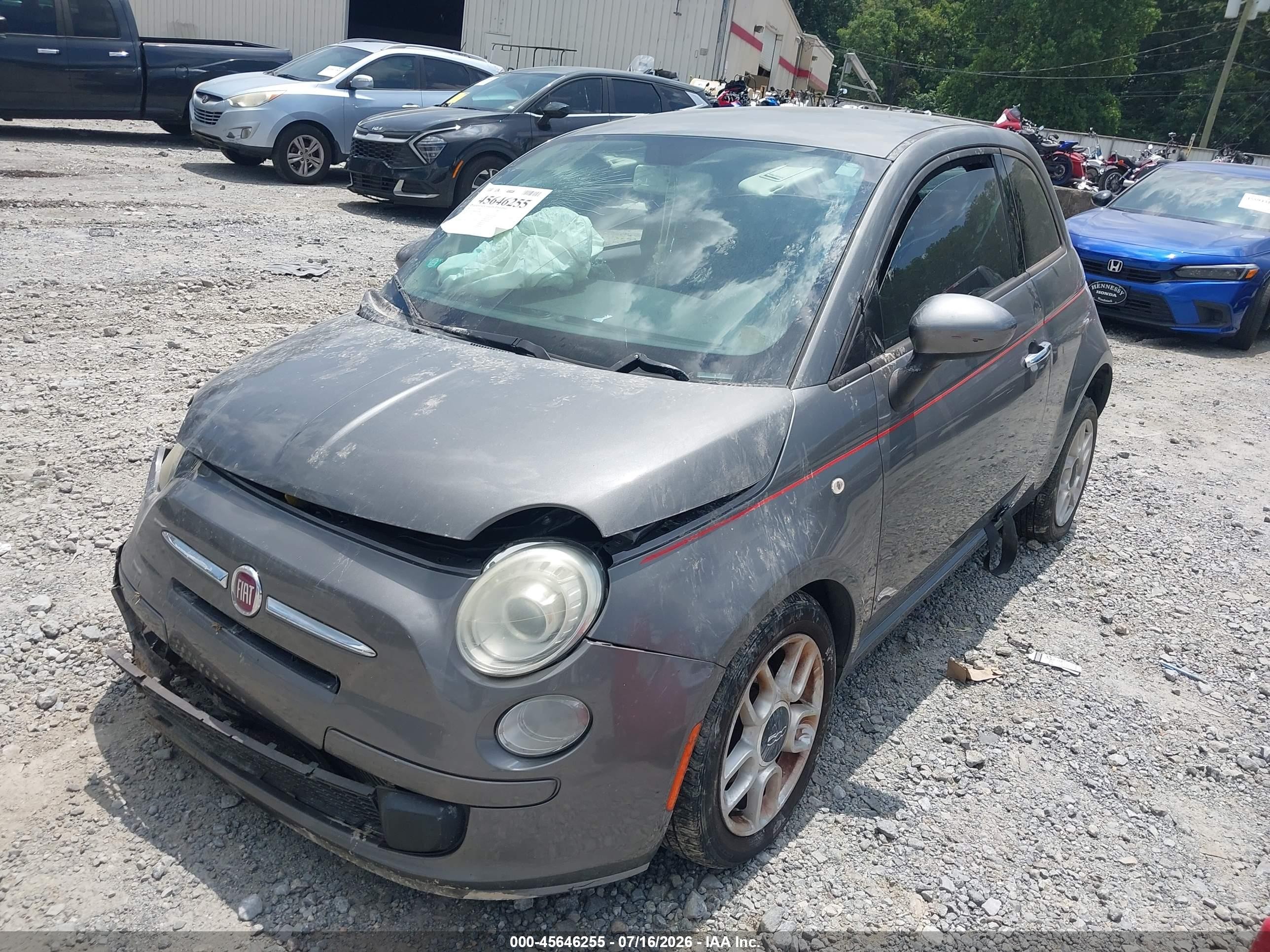 2013 Fiat 500 Pop Gray vin: 3C3CFFAR6DT751385