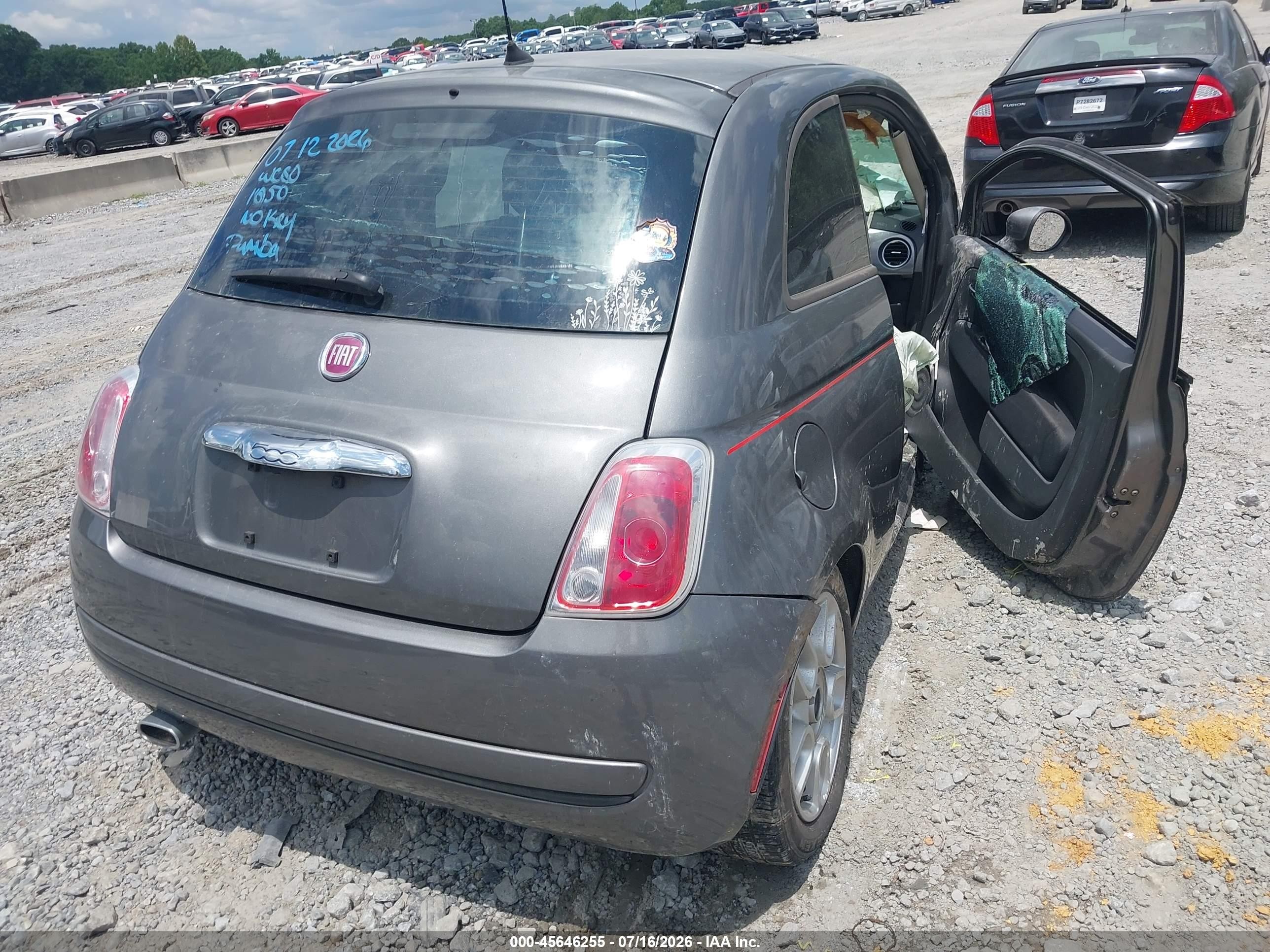 2013 Fiat 500 Pop Gray vin: 3C3CFFAR6DT751385