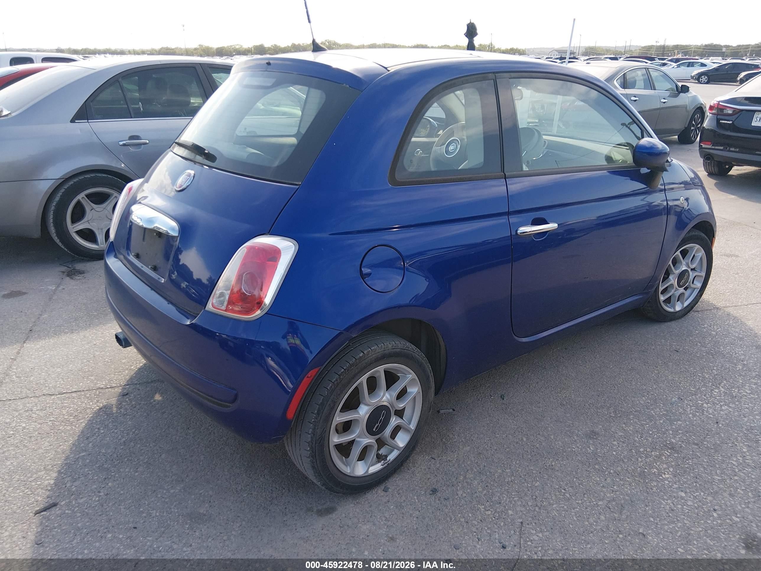 2014 Fiat 500 Pop Blue vin: 3C3CFFAR6ET218955