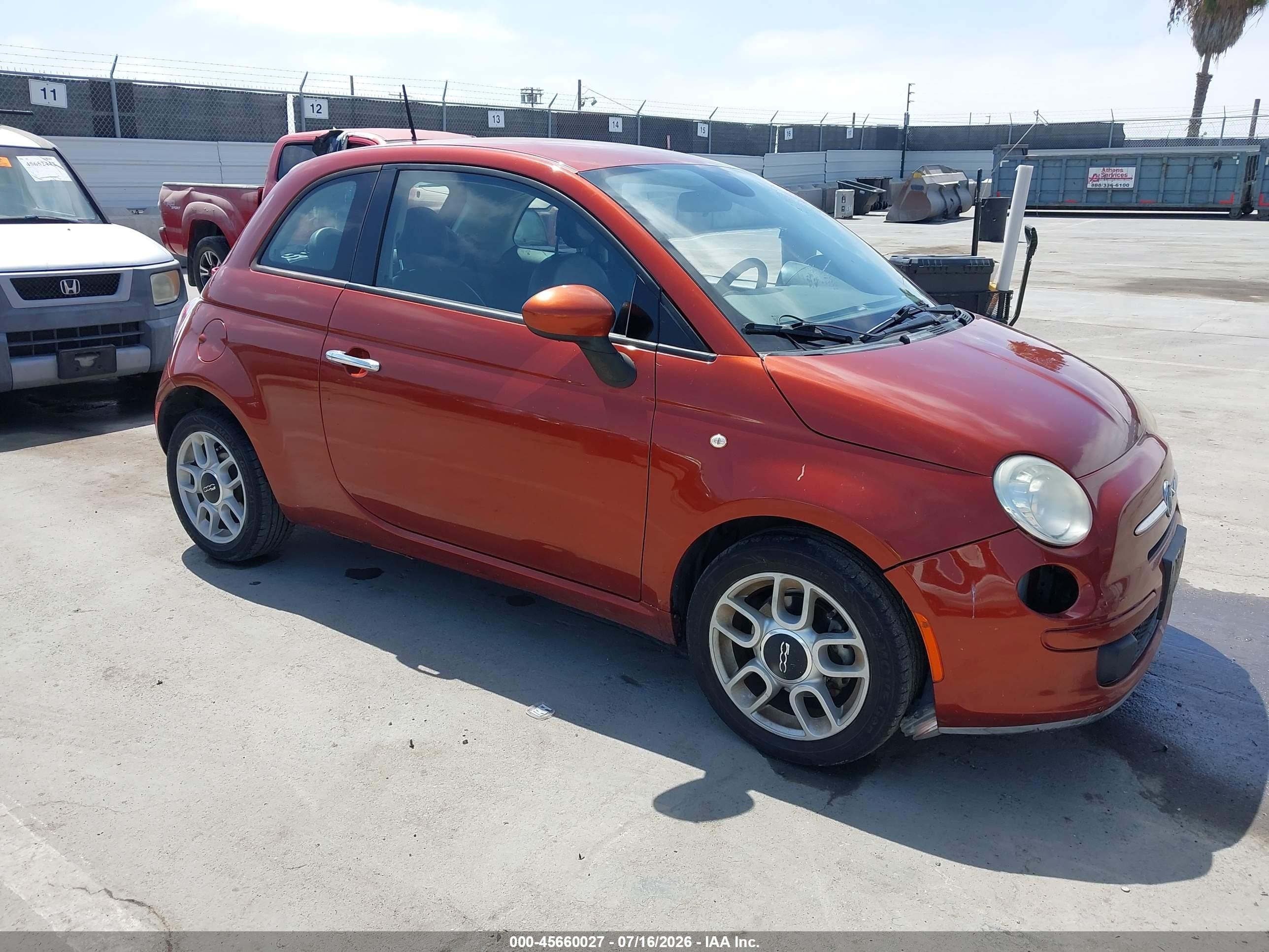2014 Fiat 500 Pop Orange vin: 3C3CFFAR6ET283109