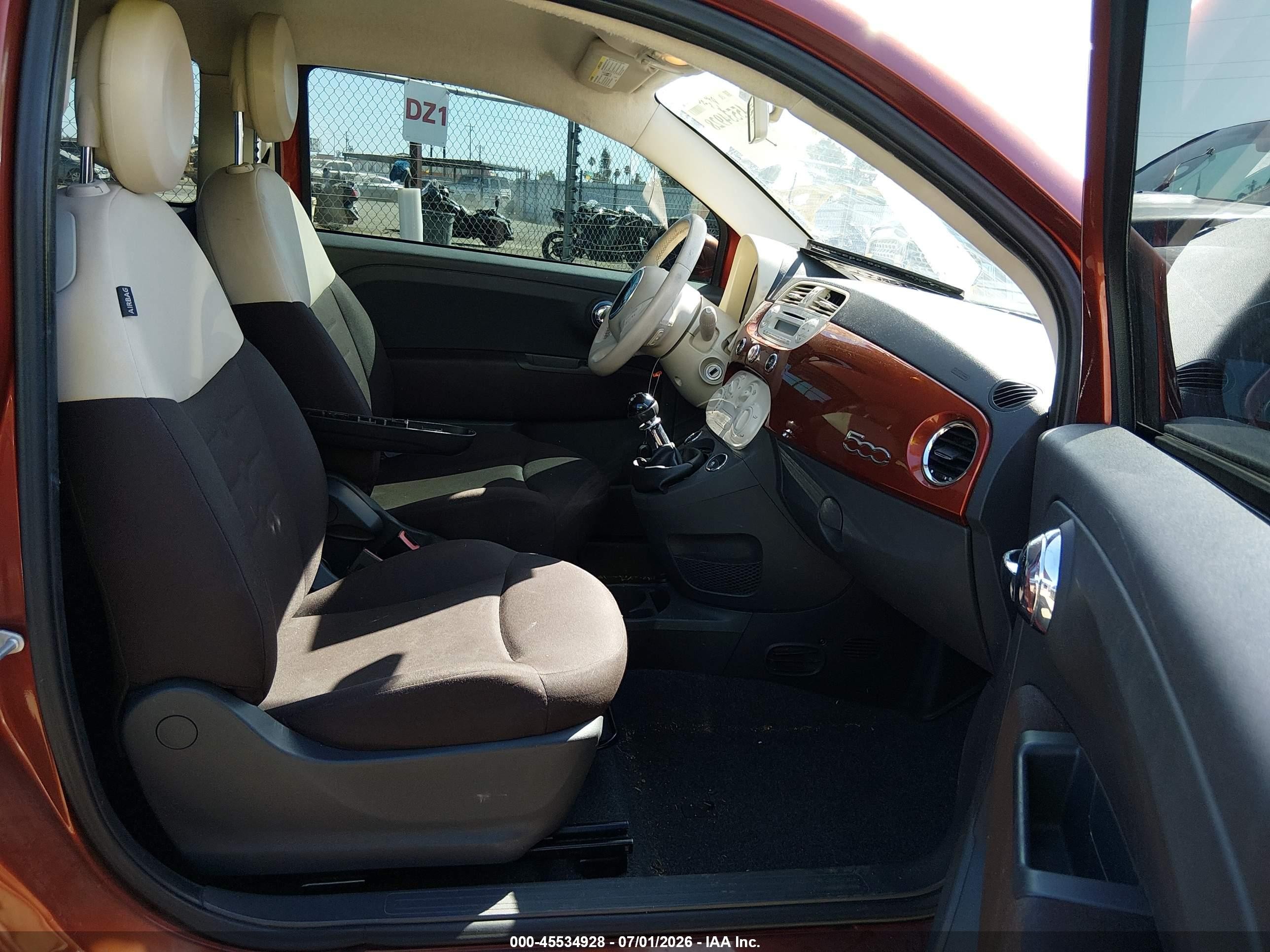 2013 Fiat 500 Pop Orange vin: 3C3CFFAR7DT628808