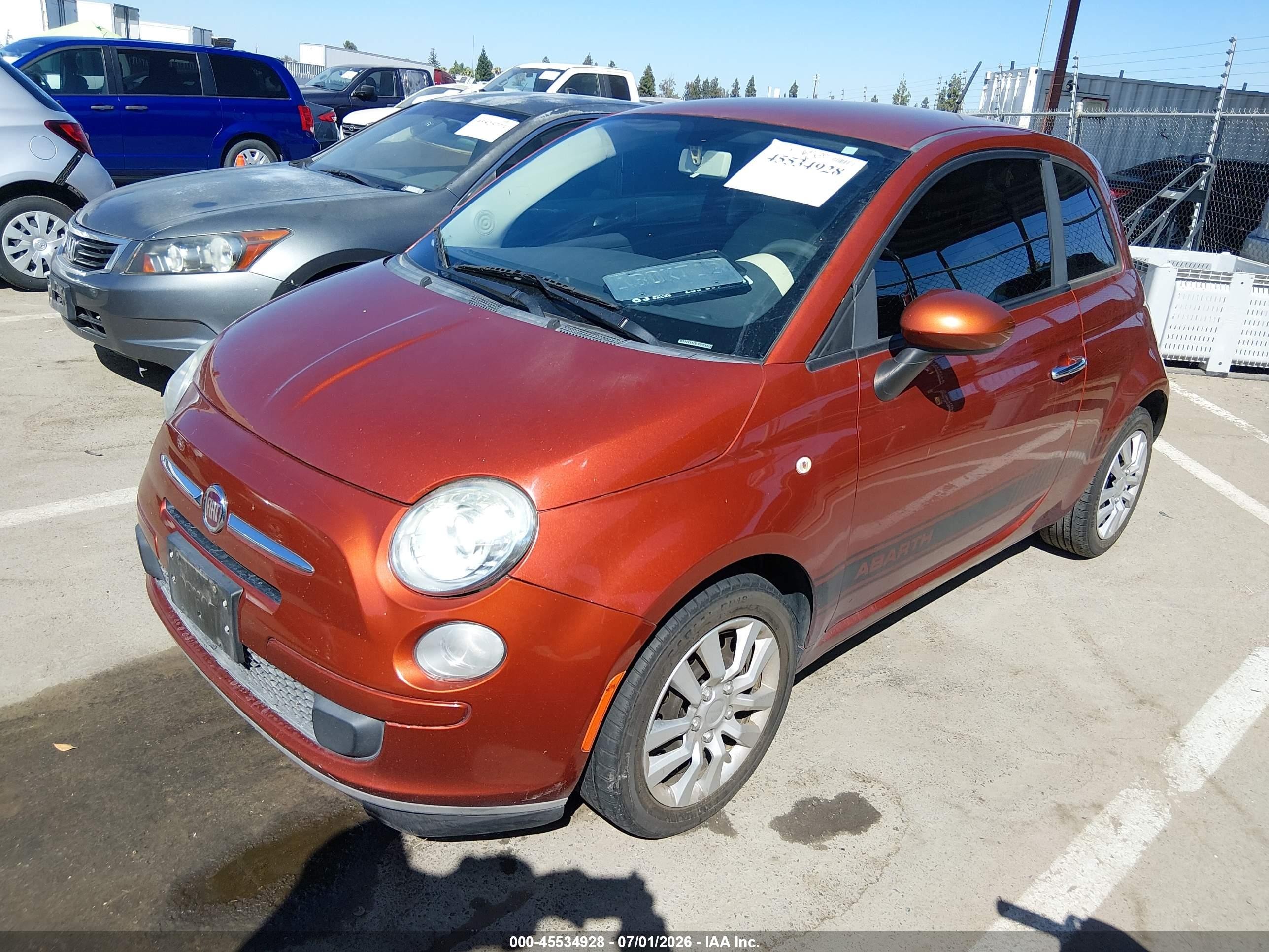 2013 Fiat 500 Pop Orange vin: 3C3CFFAR7DT628808