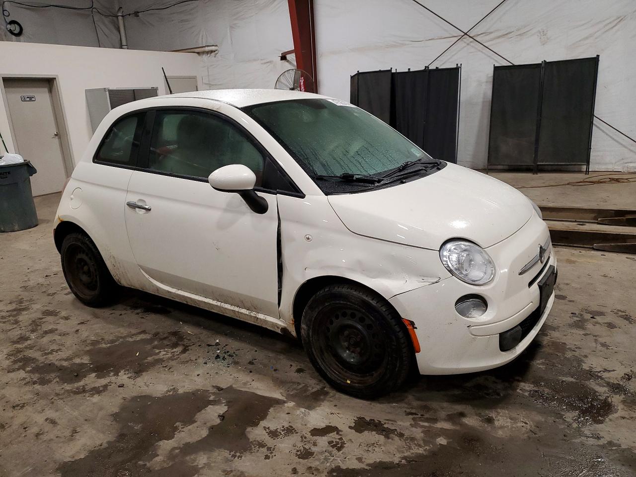 2012 Fiat 500 Pop White vin: 3C3CFFAR8CT254546