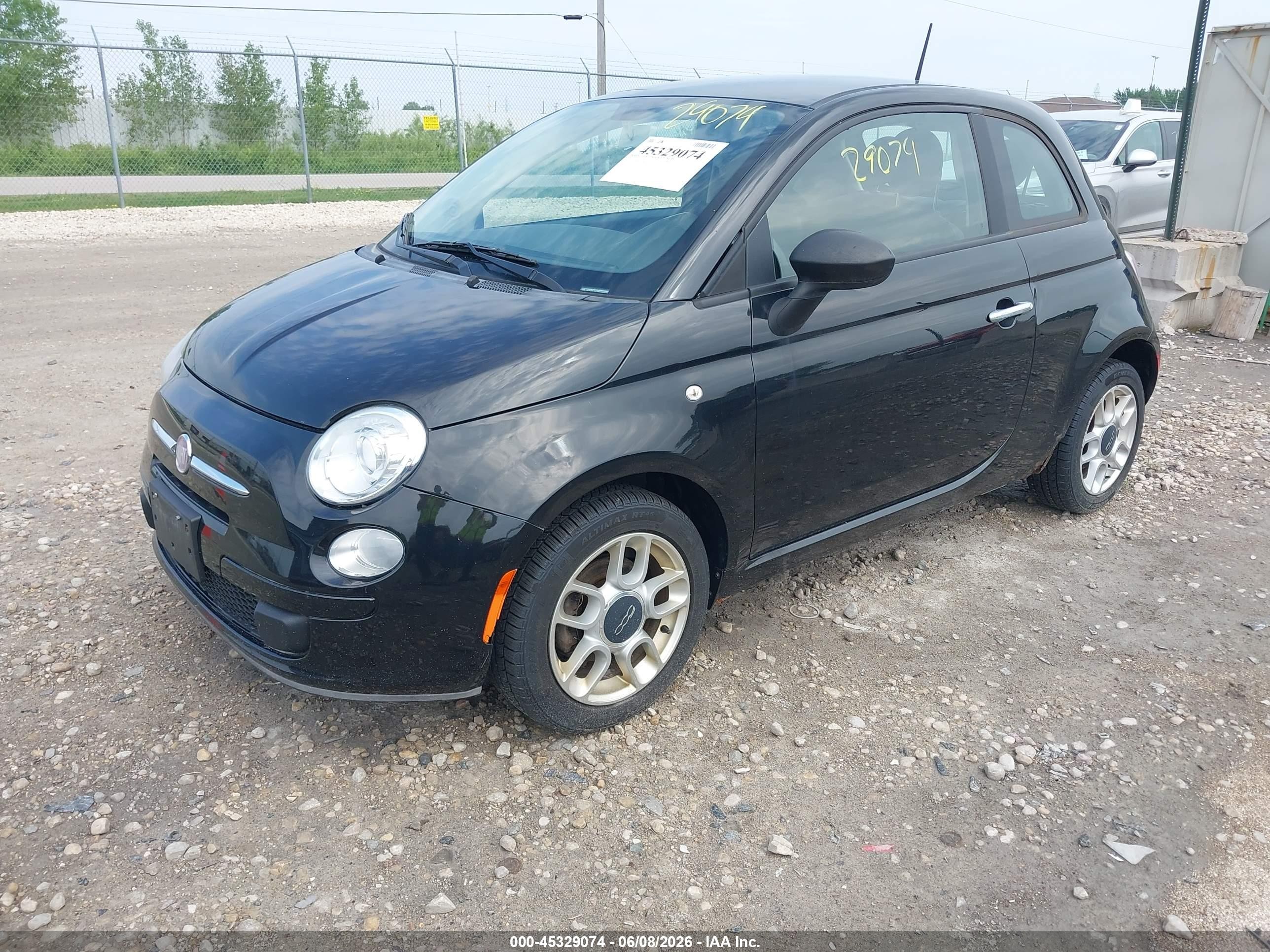 2012 Fiat 500 Pop Black vin: 3C3CFFAR8CT277292