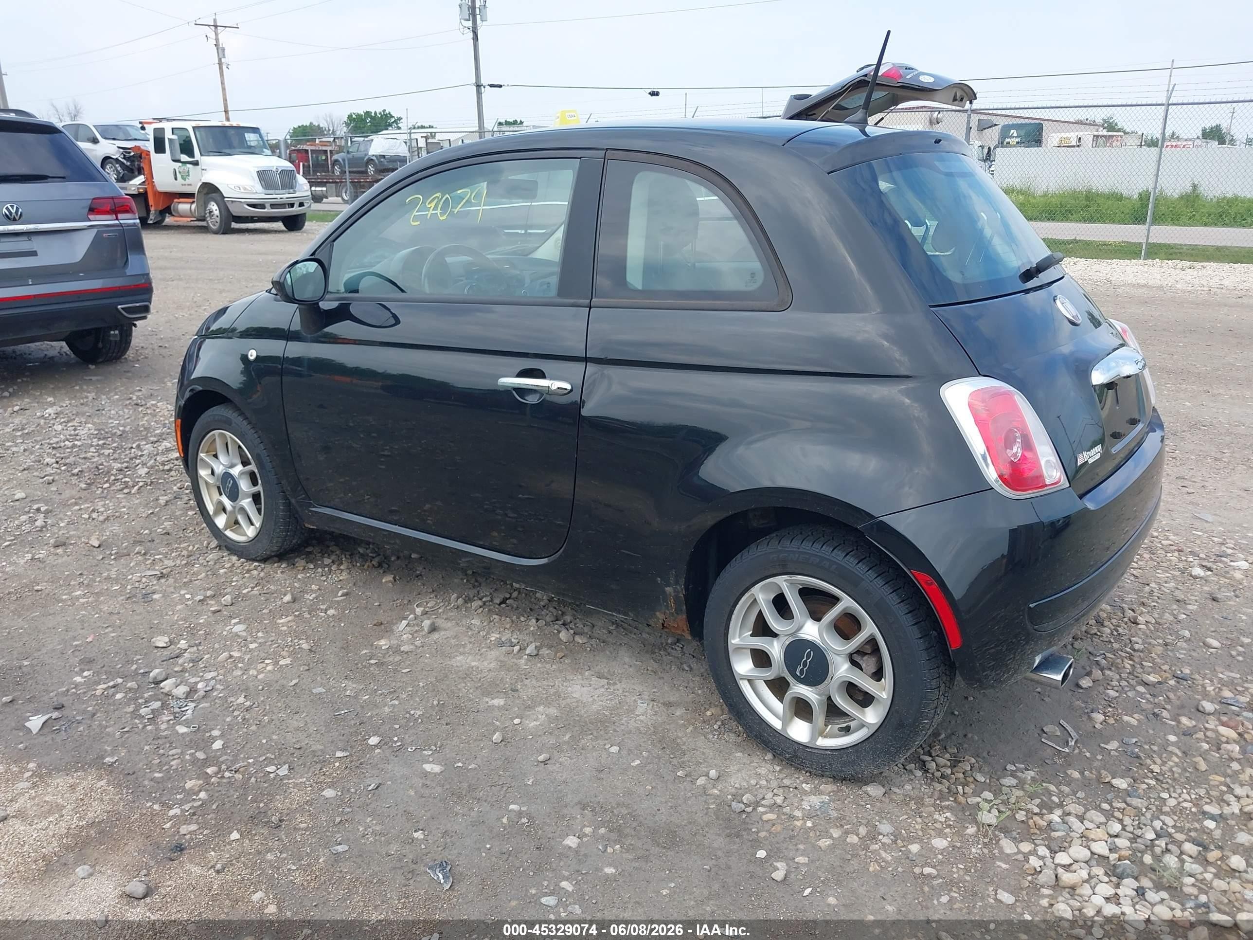 2012 Fiat 500 Pop Black vin: 3C3CFFAR8CT277292
