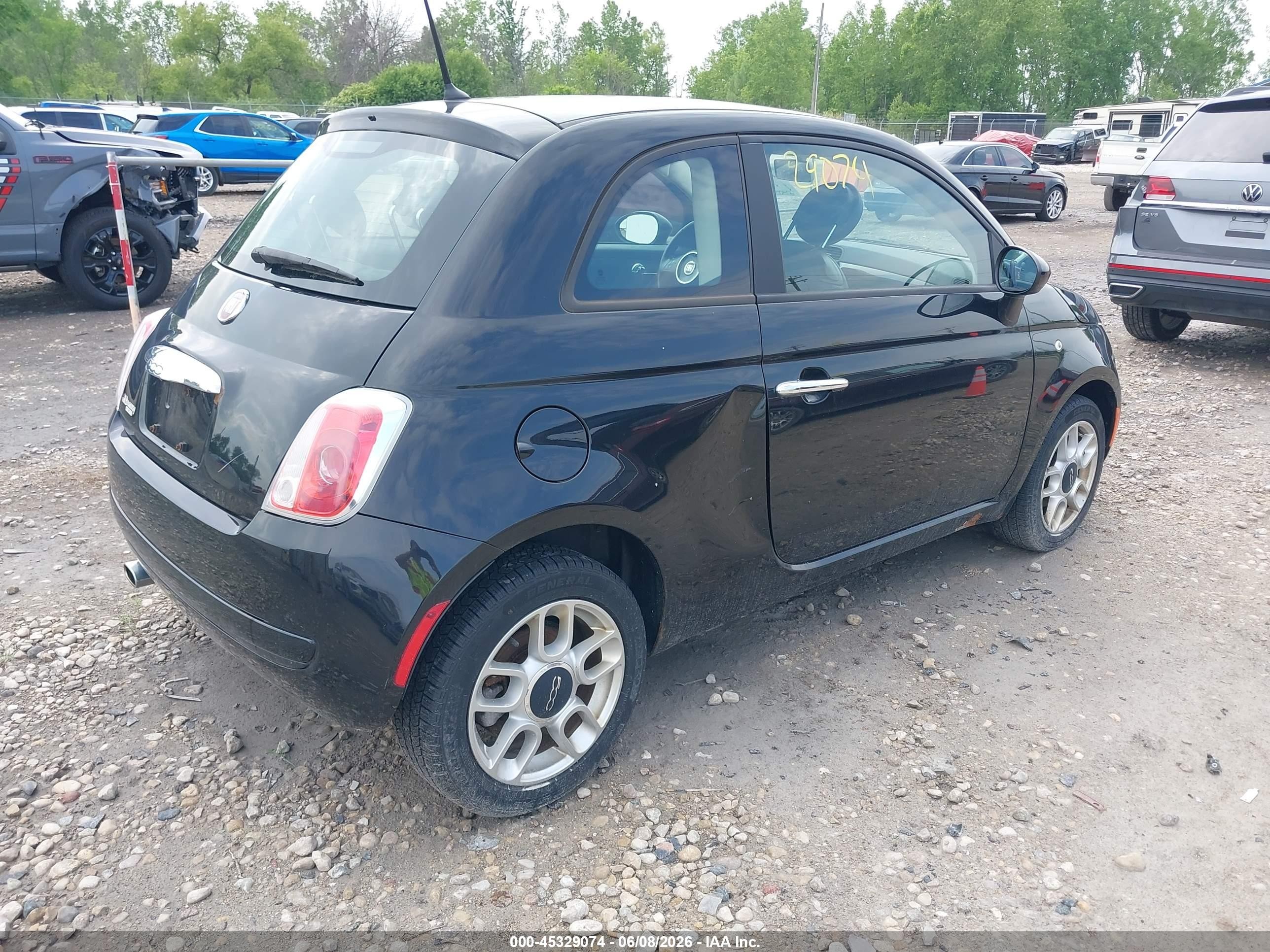 2012 Fiat 500 Pop Black vin: 3C3CFFAR8CT277292