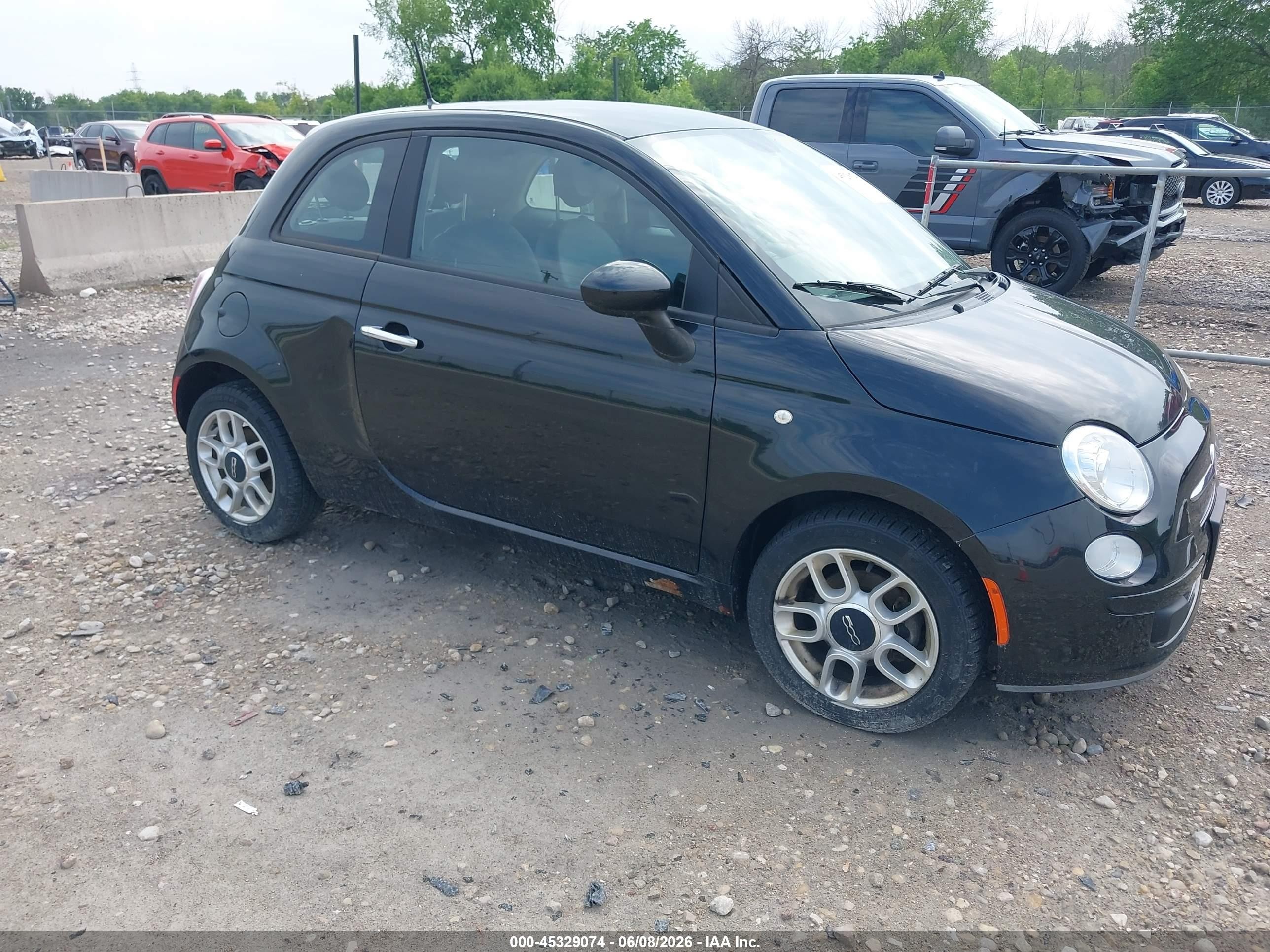 2012 Fiat 500 Pop Black vin: 3C3CFFAR8CT277292