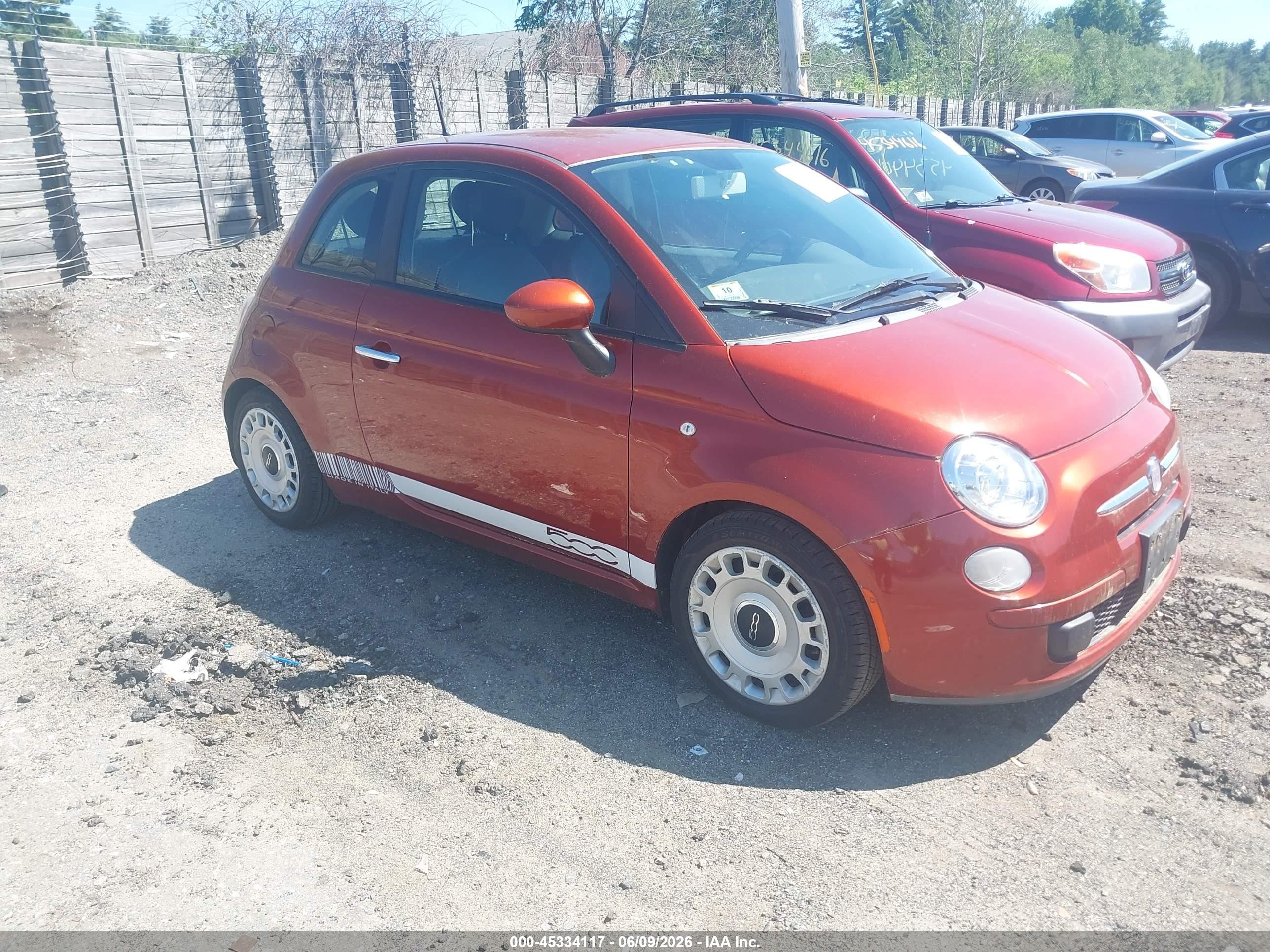 2012 Fiat 500 Pop Orange vin: 3C3CFFAR8CT370121
