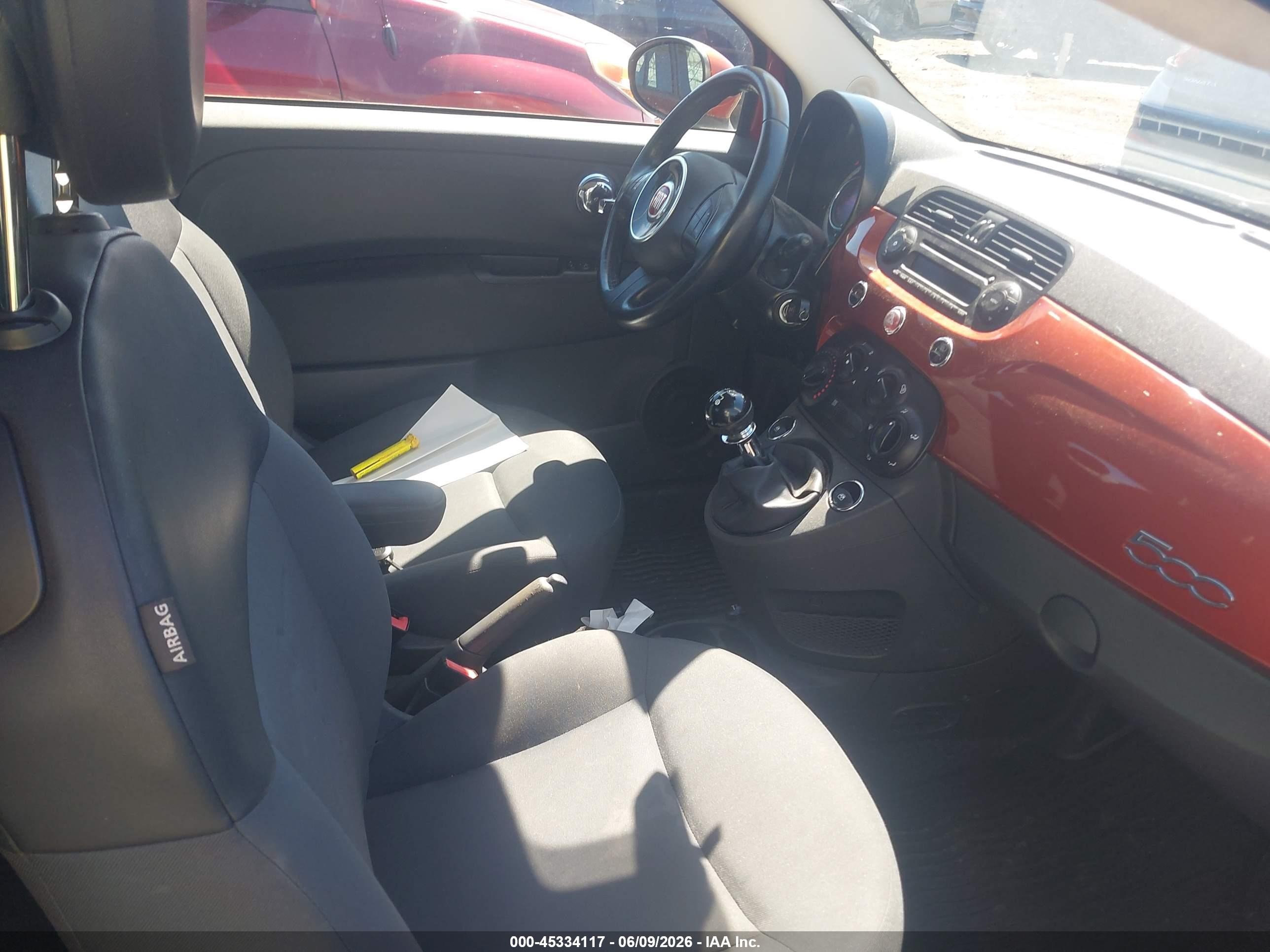 2012 Fiat 500 Pop Orange vin: 3C3CFFAR8CT370121