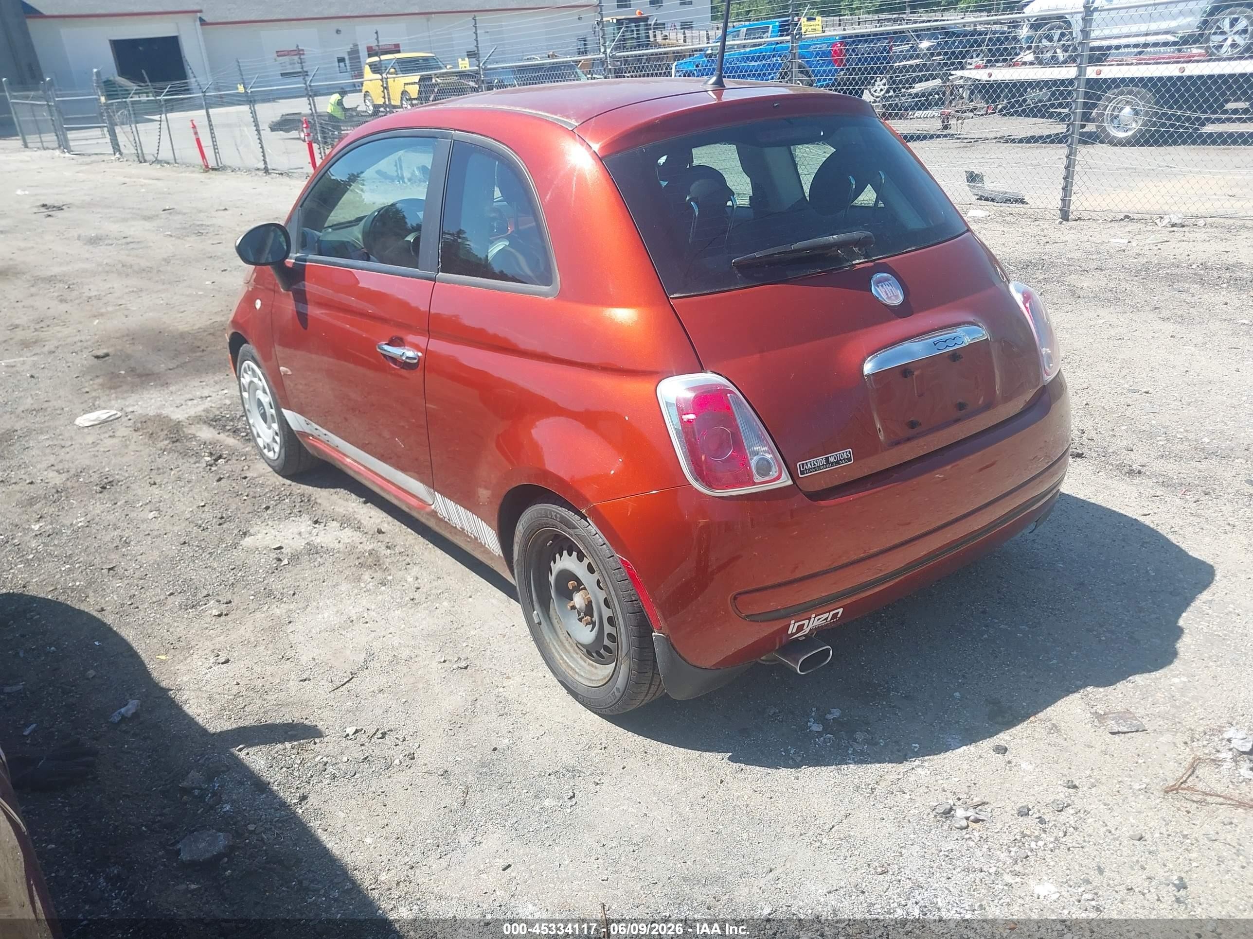 2012 Fiat 500 Pop Orange vin: 3C3CFFAR8CT370121