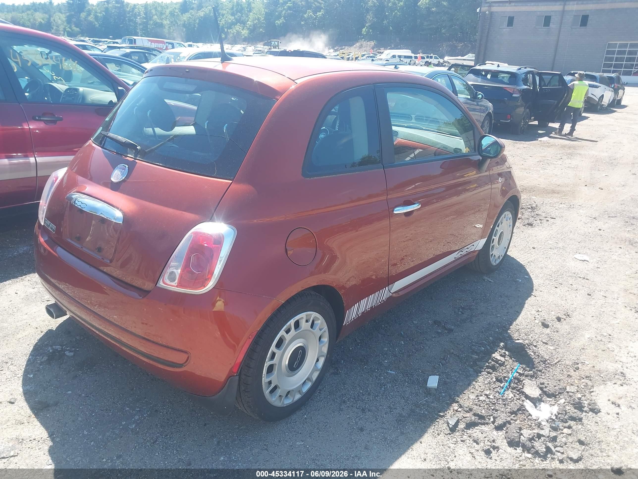 2012 Fiat 500 Pop Orange vin: 3C3CFFAR8CT370121