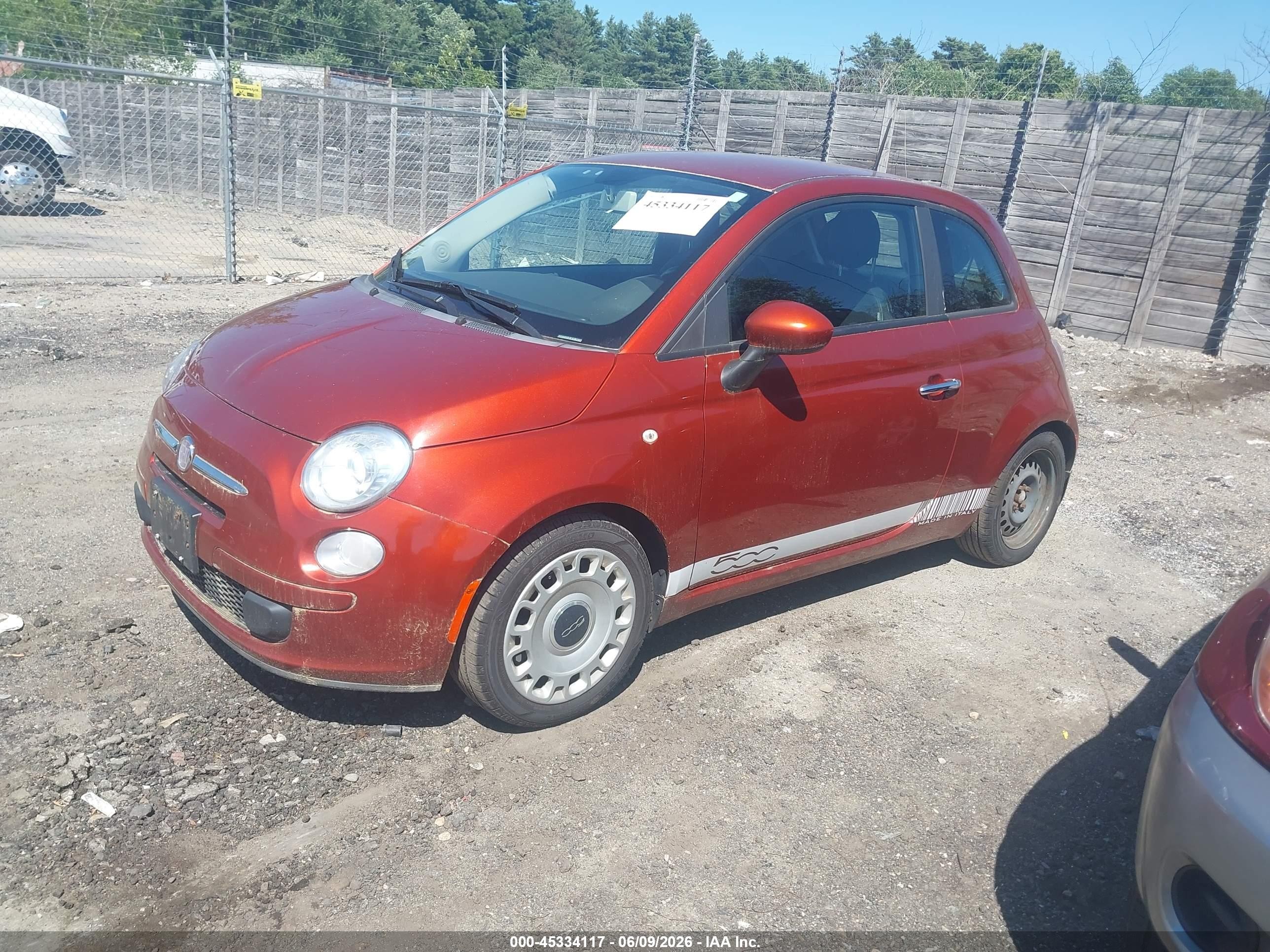 2012 Fiat 500 Pop Orange vin: 3C3CFFAR8CT370121