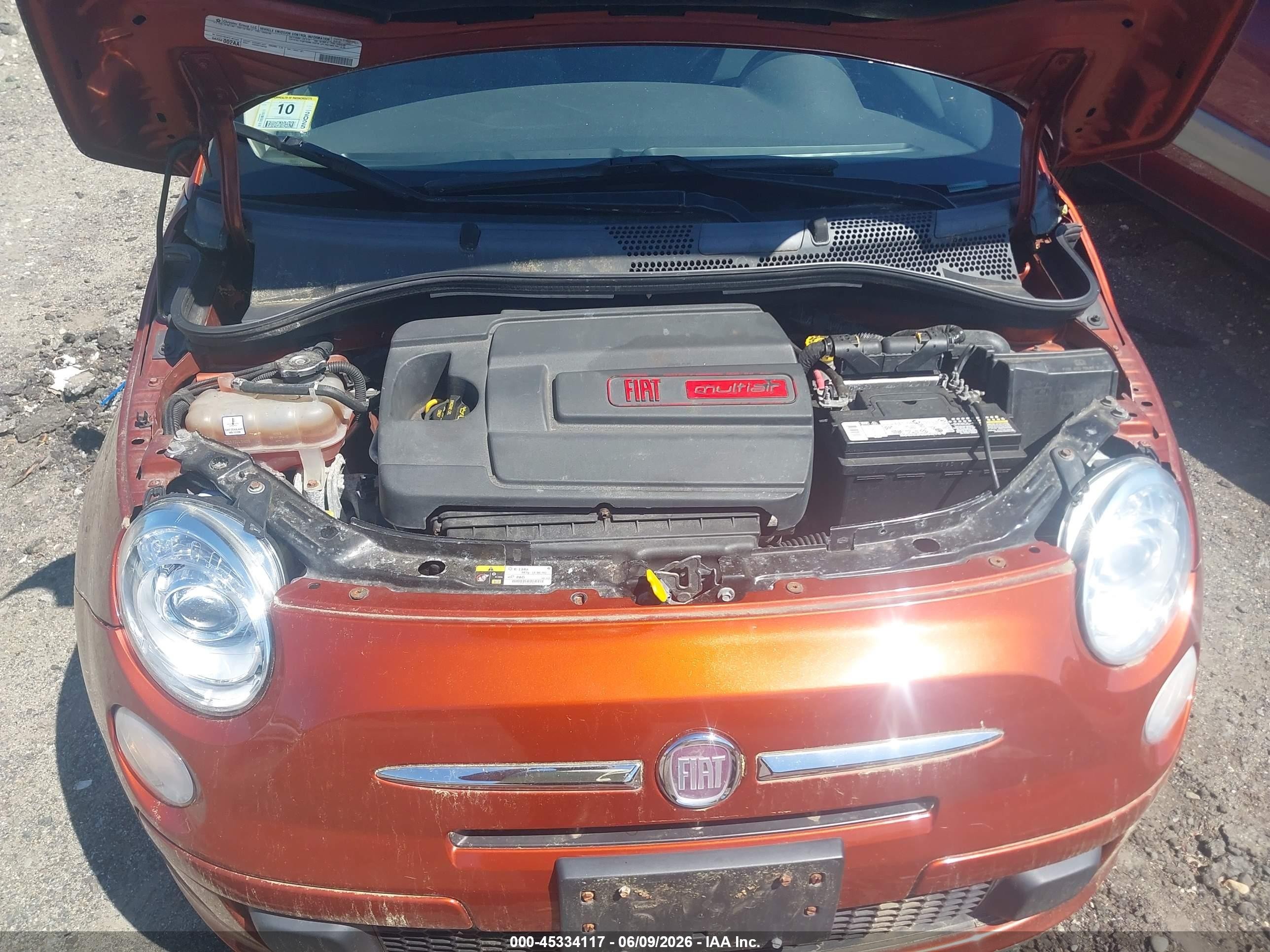 2012 Fiat 500 Pop Orange vin: 3C3CFFAR8CT370121