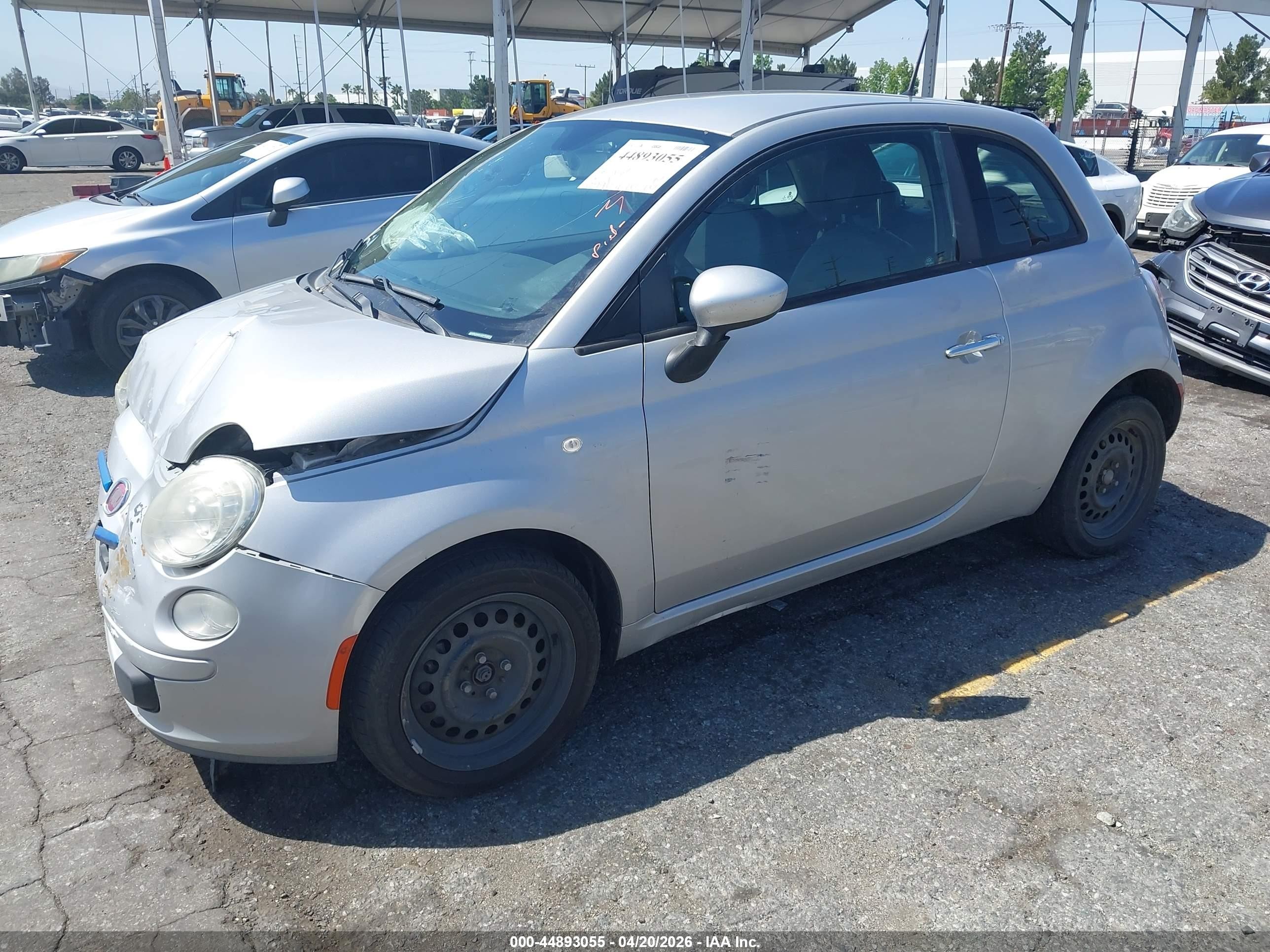 2013 Fiat 500 Pop Silver vin: 3C3CFFAR8DT552421
