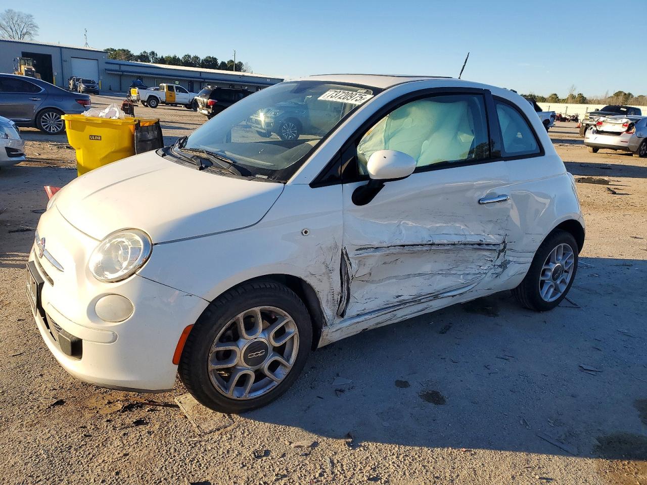 2014 Fiat 500 Pop White vin: 3C3CFFAR8ET268756