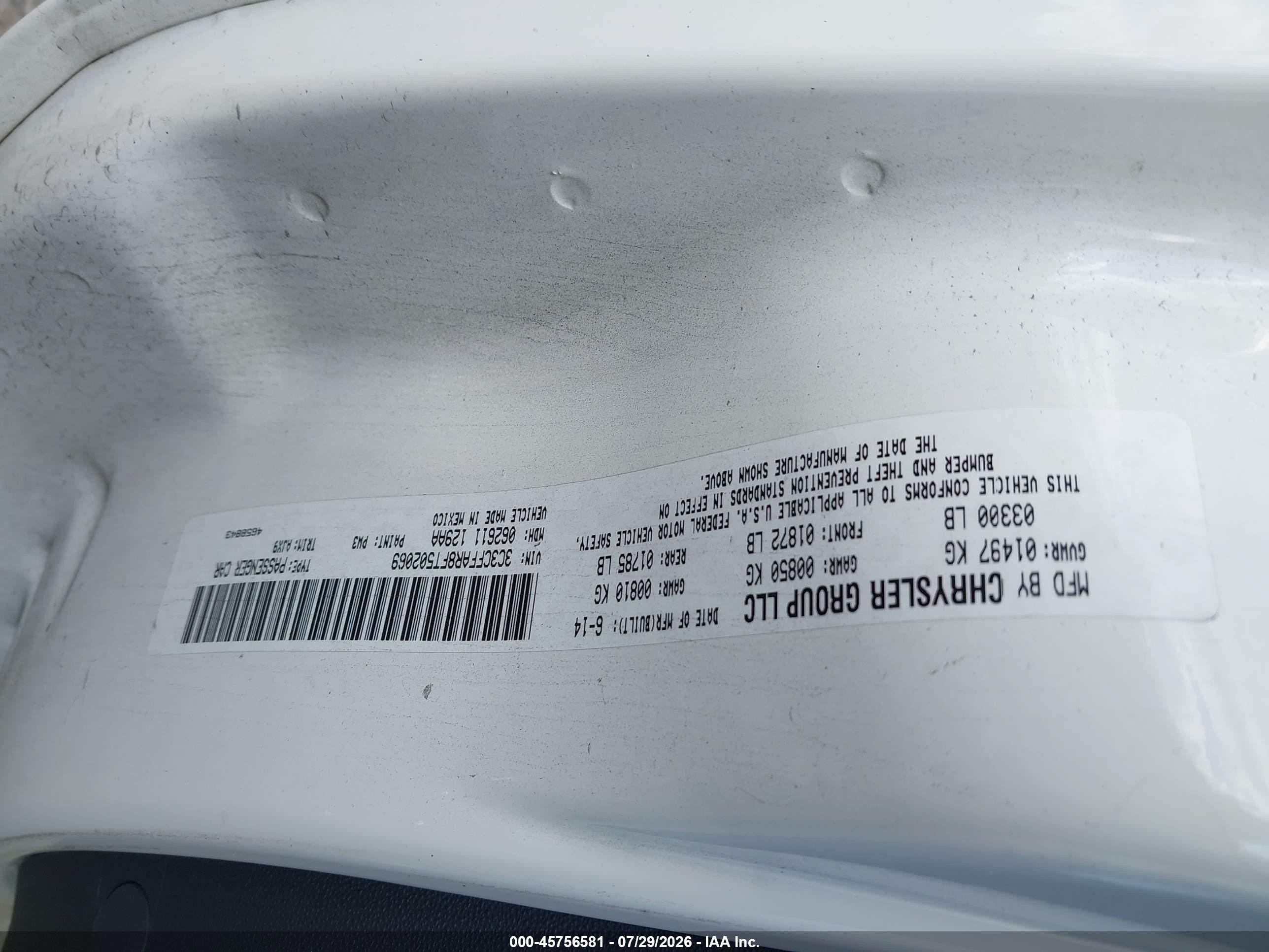 2015 Fiat 500 Pop White vin: 3C3CFFAR8FT502069