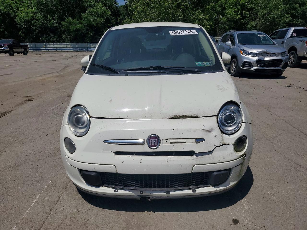 2015 Fiat 500 Pop White vin: 3C3CFFAR8FT549893