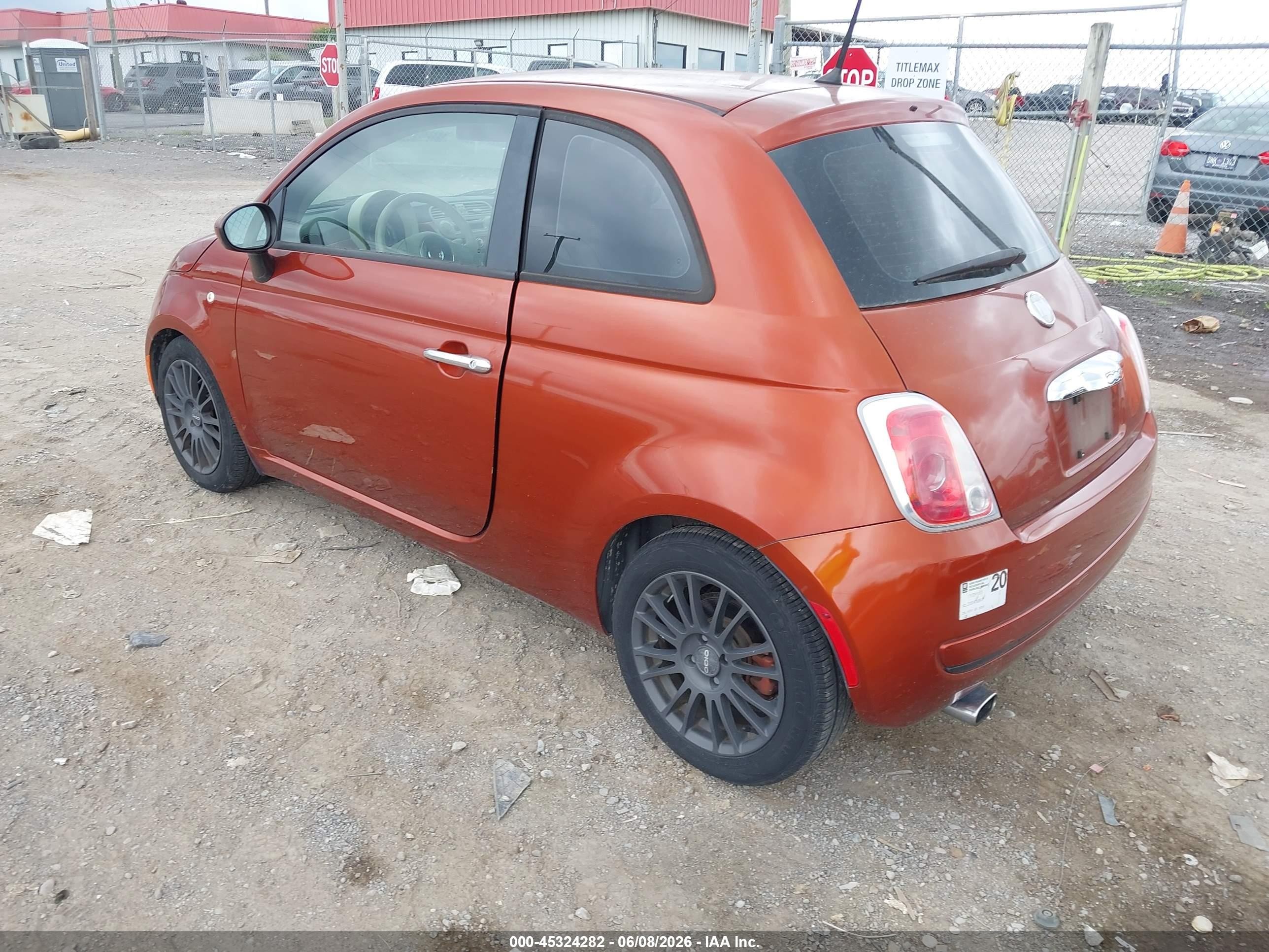 2012 Fiat 500 Pop Orange vin: 3C3CFFAR9CT270285