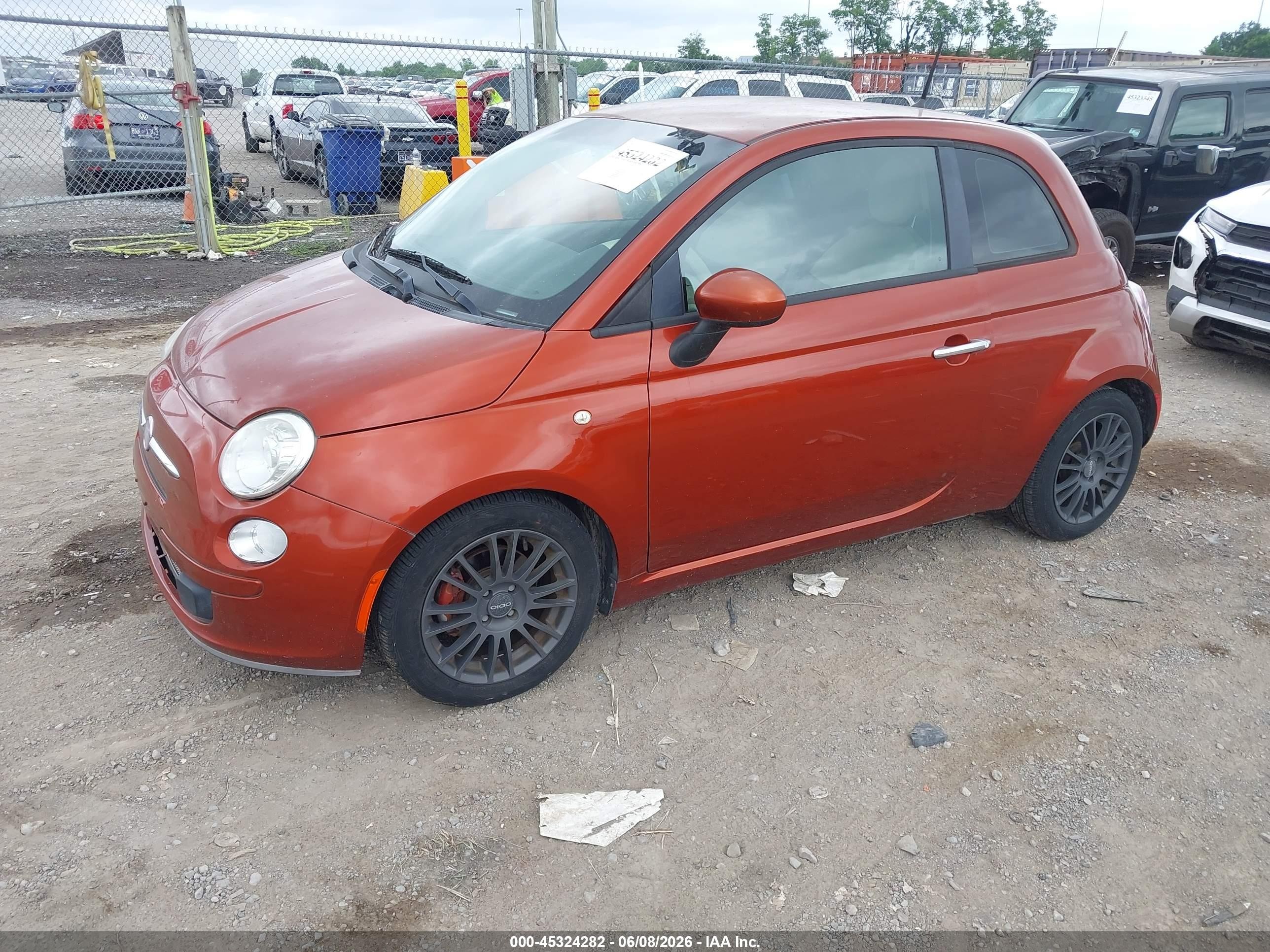 2012 Fiat 500 Pop Orange vin: 3C3CFFAR9CT270285