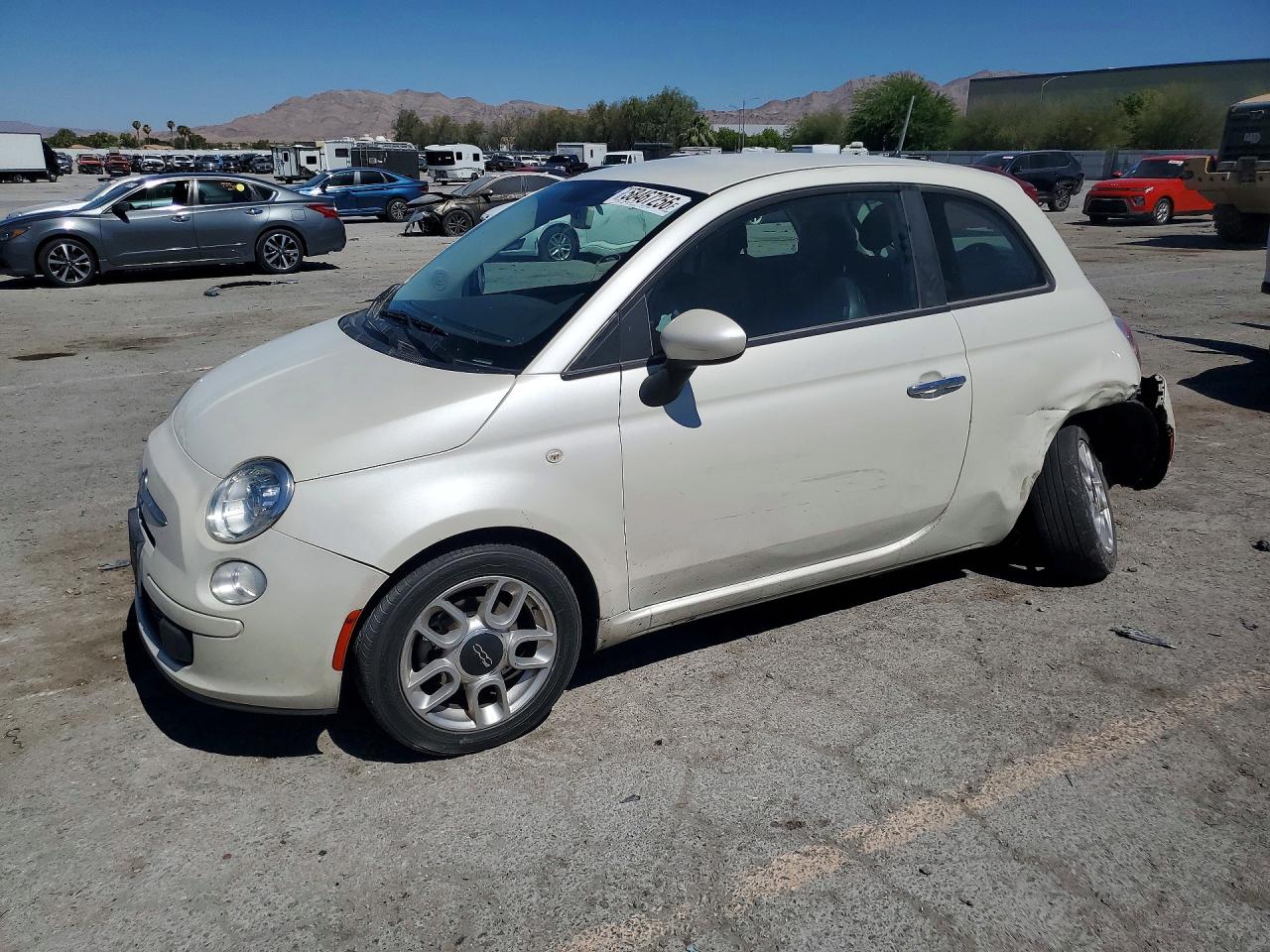 2012 Fiat 500 Pop White vin: 3C3CFFAR9CT349018