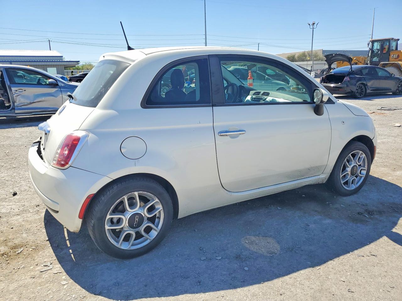 2012 Fiat 500 Pop White vin: 3C3CFFAR9CT349018