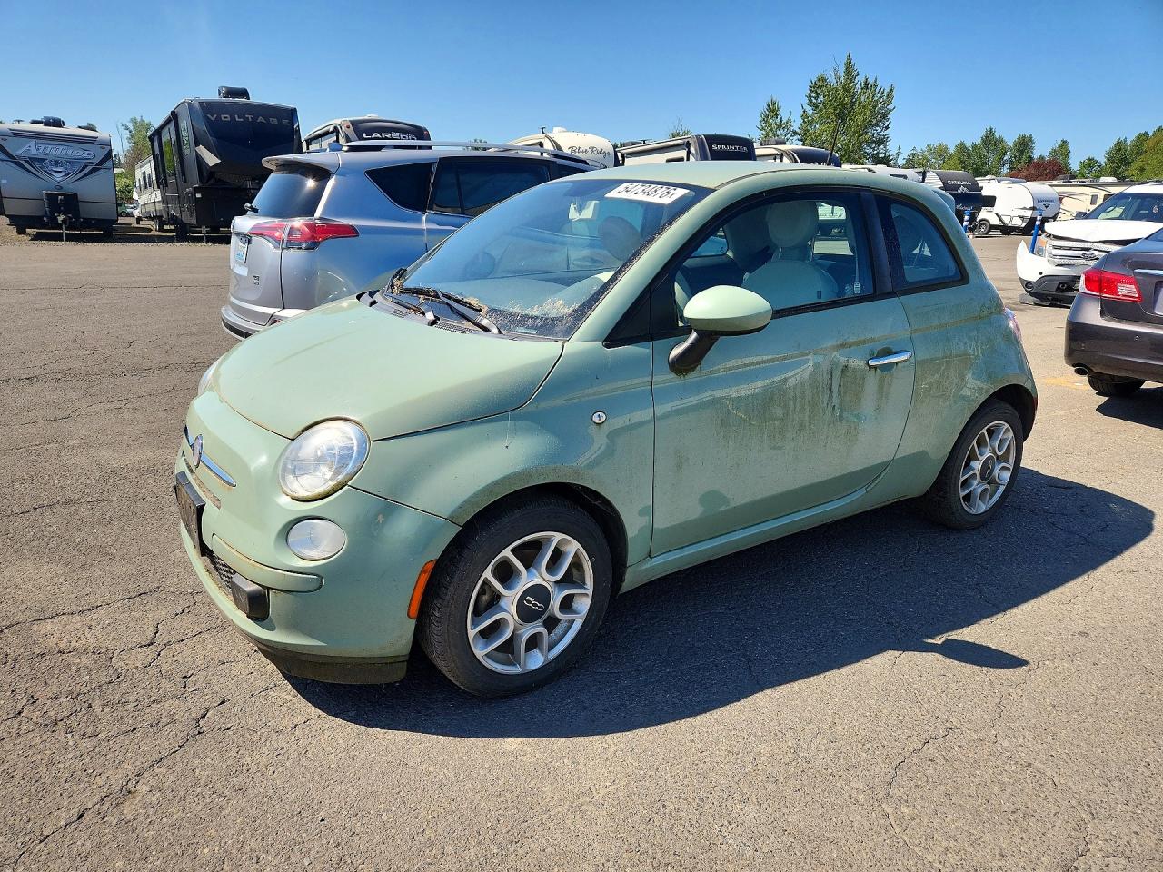 2013 Fiat 500 Green vin: 3C3CFFAR9DT512977