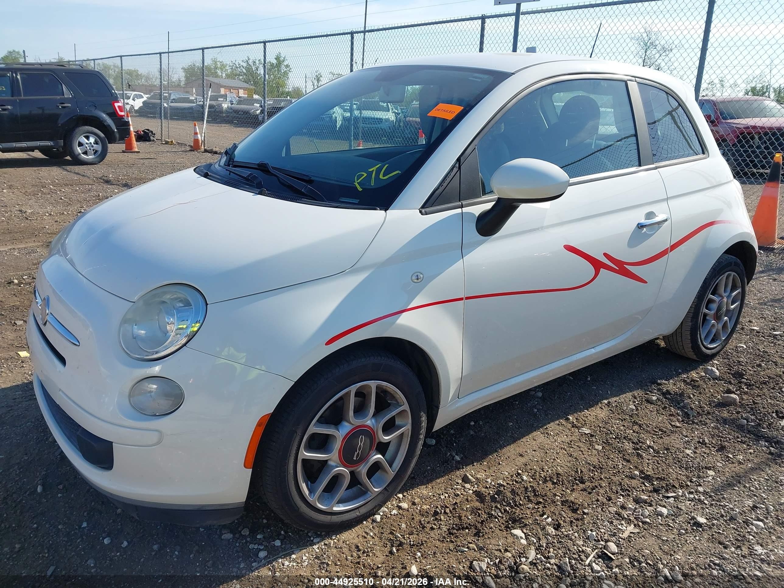 2013 Fiat 500 Pop Белый vin: 3C3CFFAR9DT528743