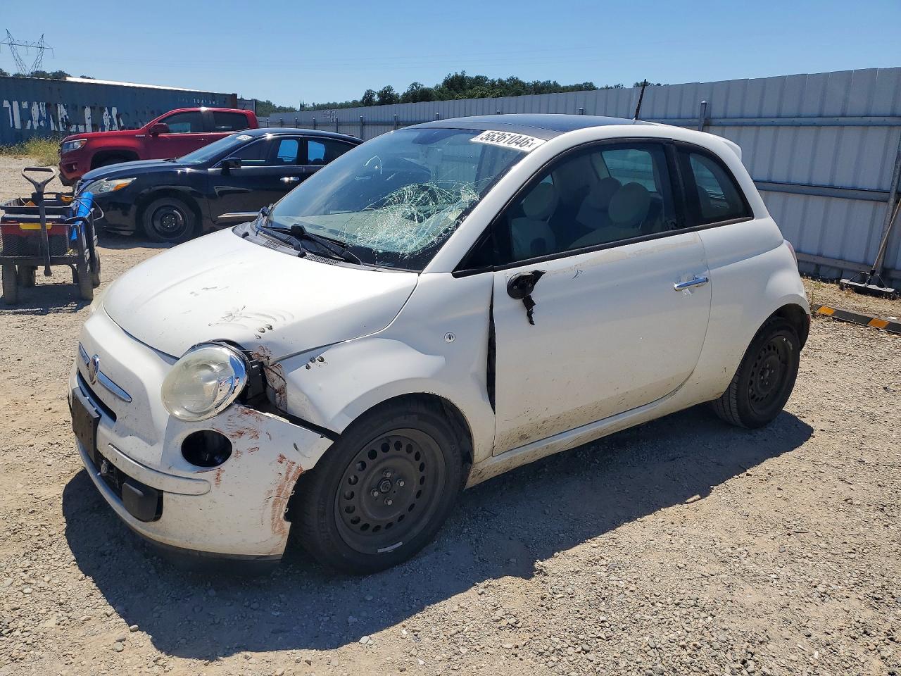 2013 Fiat 500 Pop White vin: 3C3CFFAR9DT745483