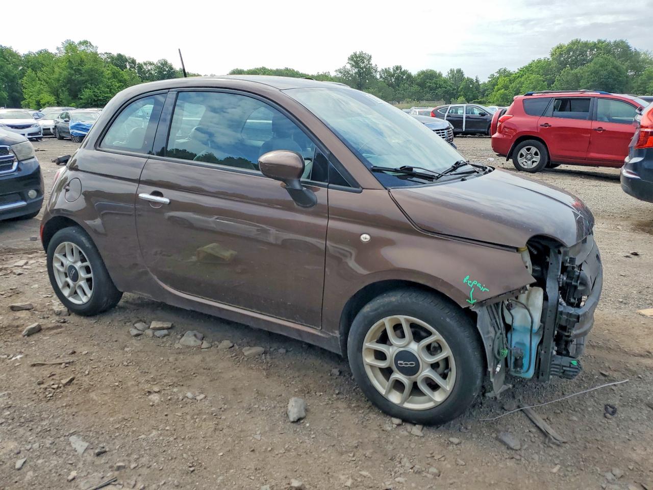 2015 Fiat 500 Pop Brown vin: 3C3CFFAR9FT656631