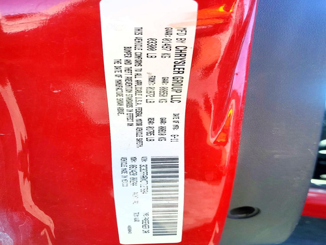 2012 Fiat 500 Pop Red vin: 3C3CFFARXCT127684