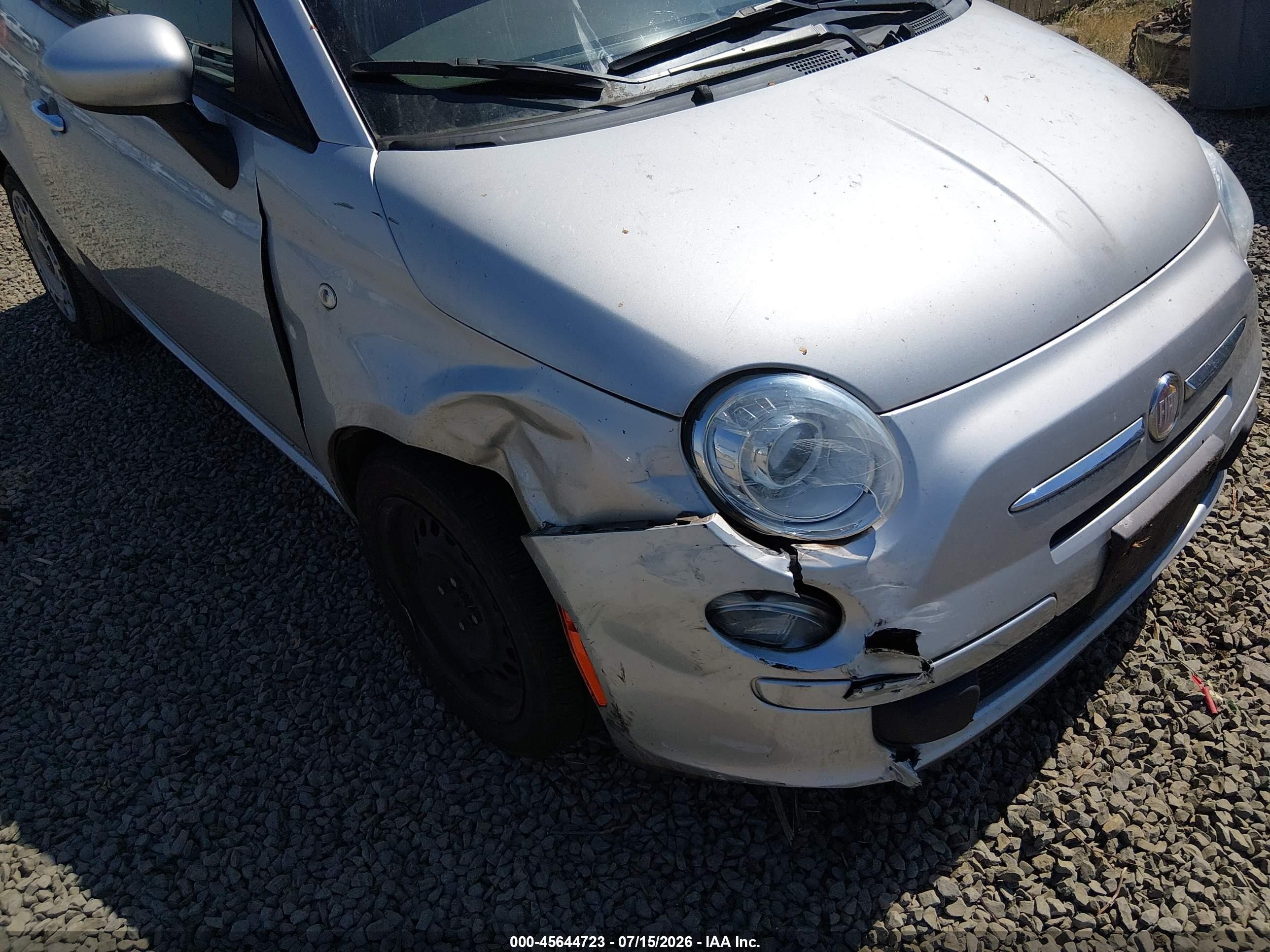 2012 Fiat 500 Pop Silver vin: 3C3CFFARXCT359783