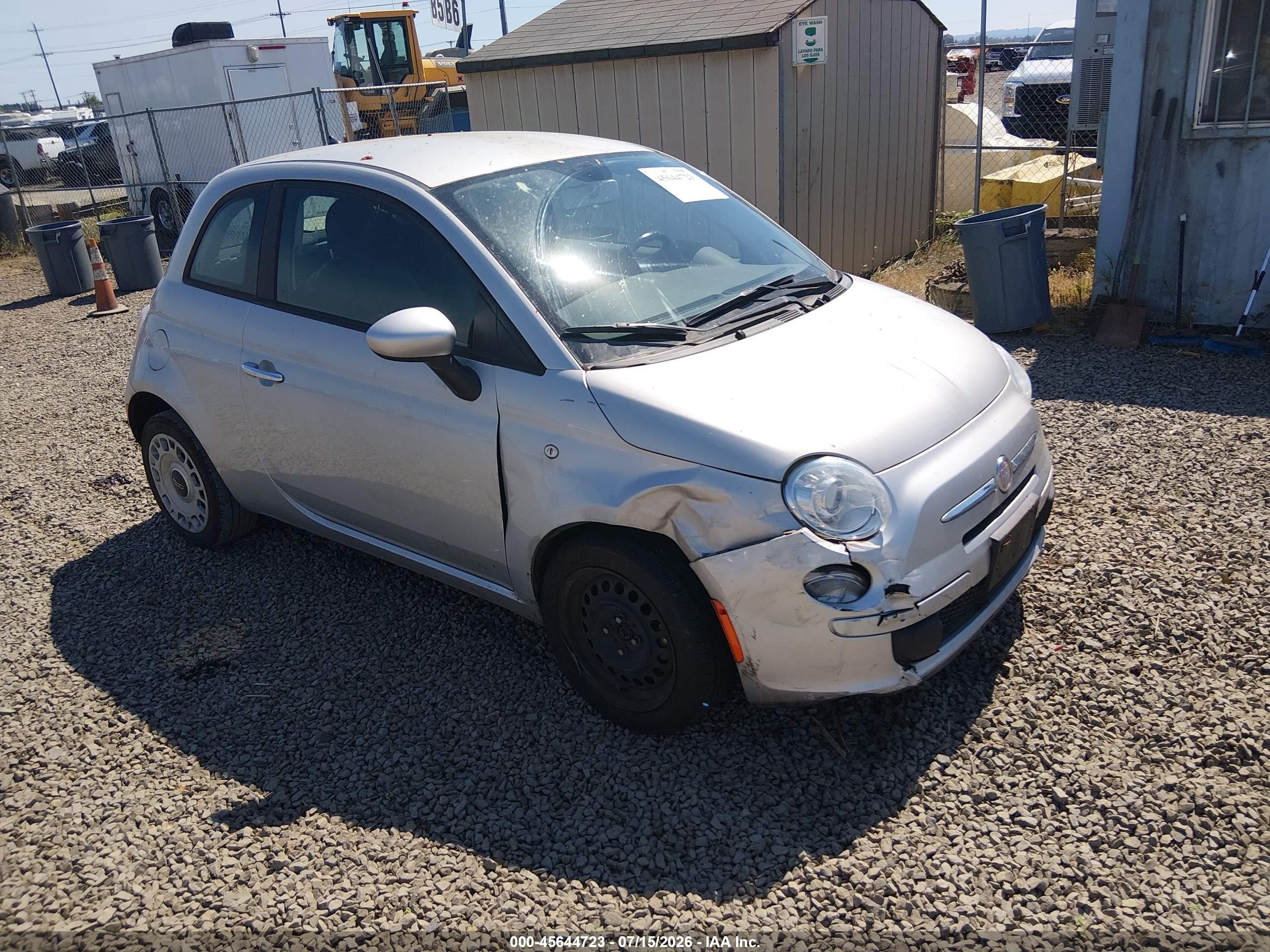 2012 Fiat 500 Pop Silver vin: 3C3CFFARXCT359783