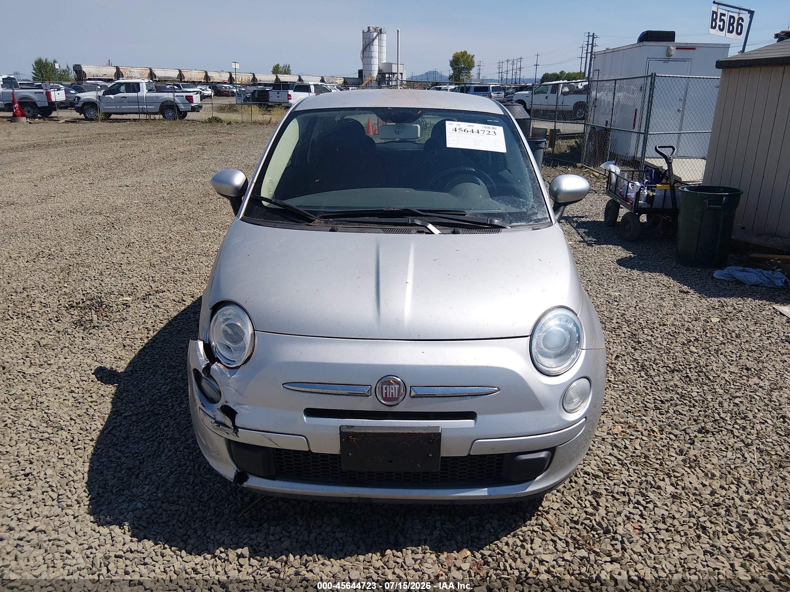 2012 Fiat 500 Pop Silver vin: 3C3CFFARXCT359783