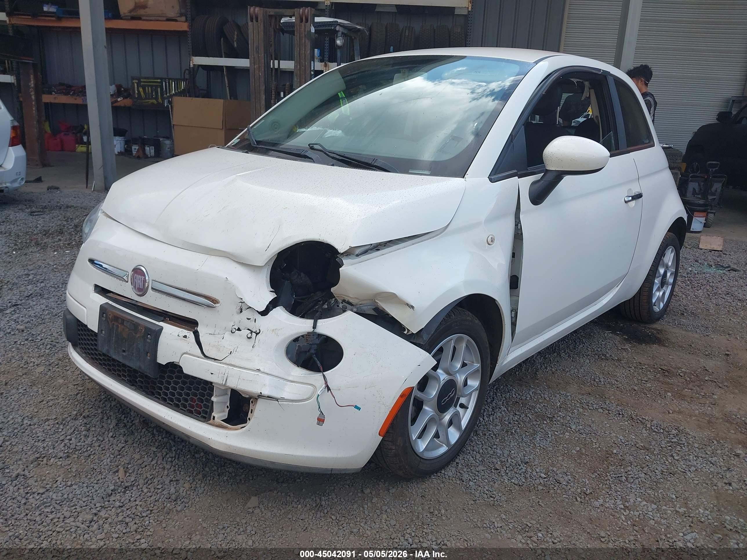 2013 Fiat 500 Pop White vin: 3C3CFFARXDT570371